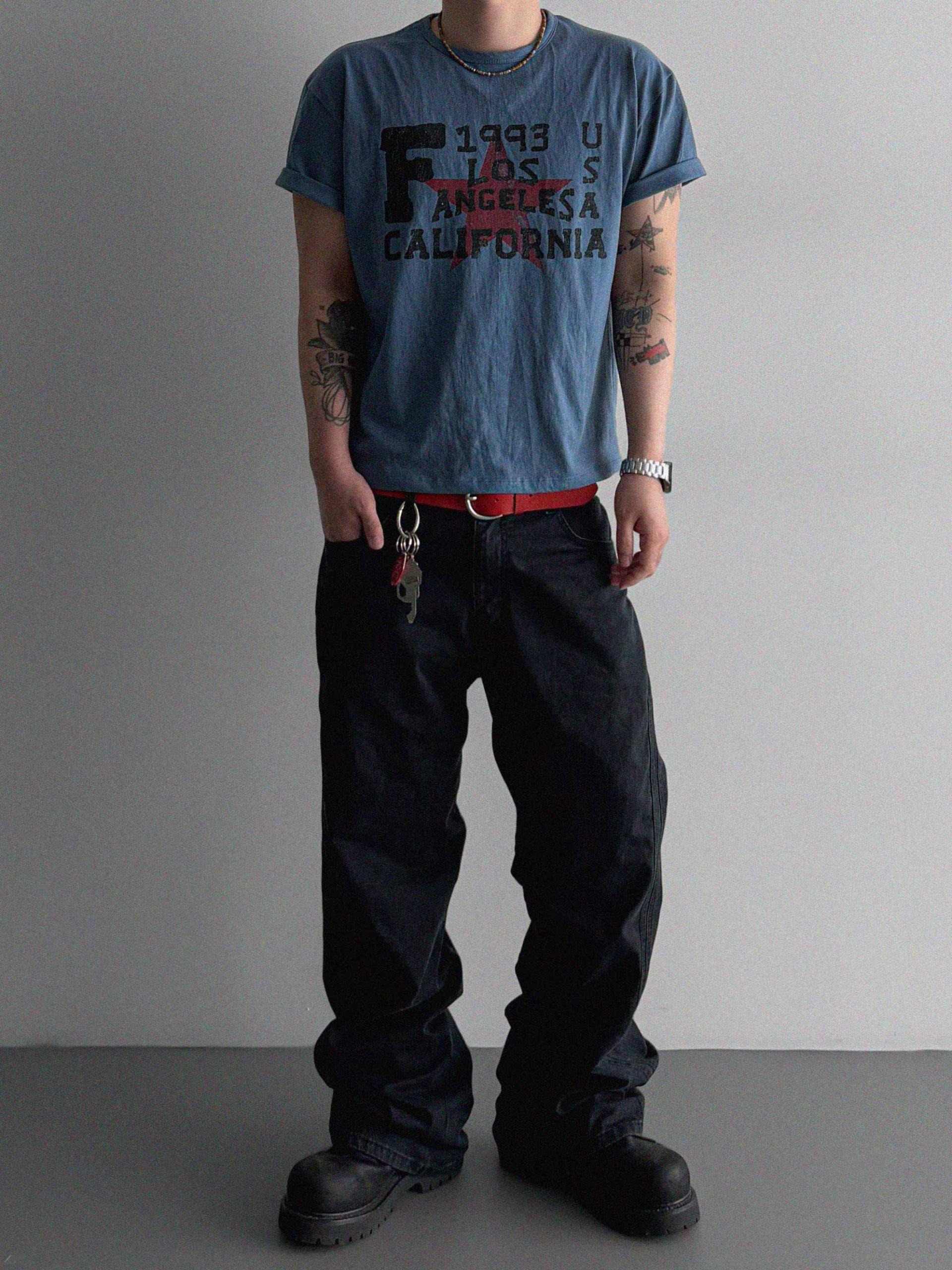 Retro star crop half t