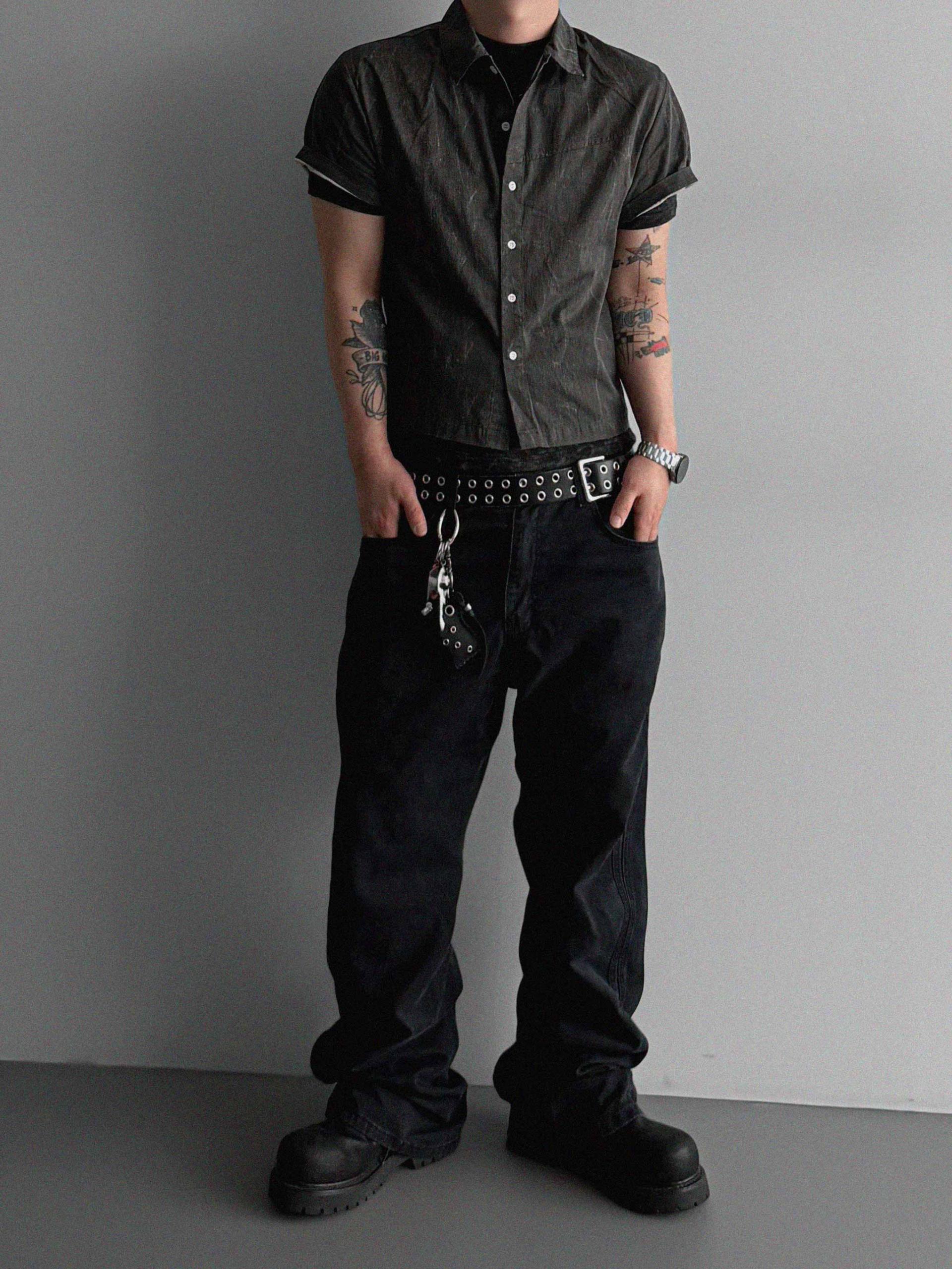 Vintage crop half shirt