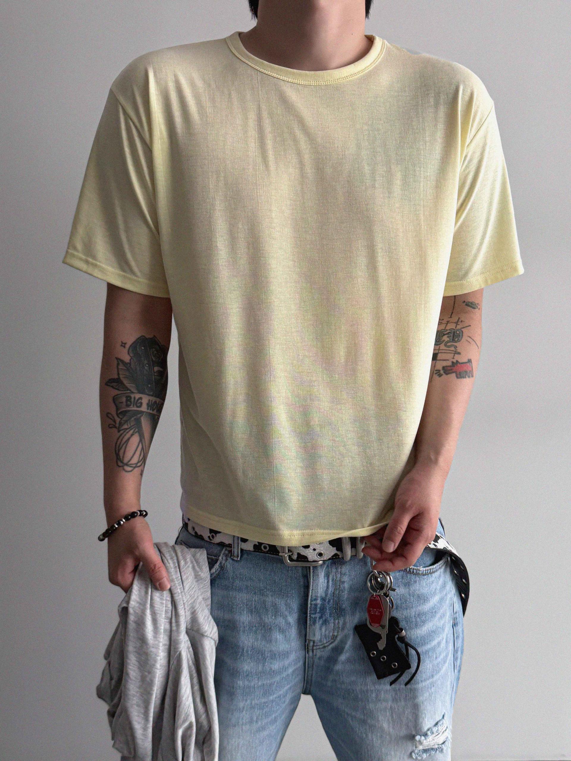 Silk layered crop half t