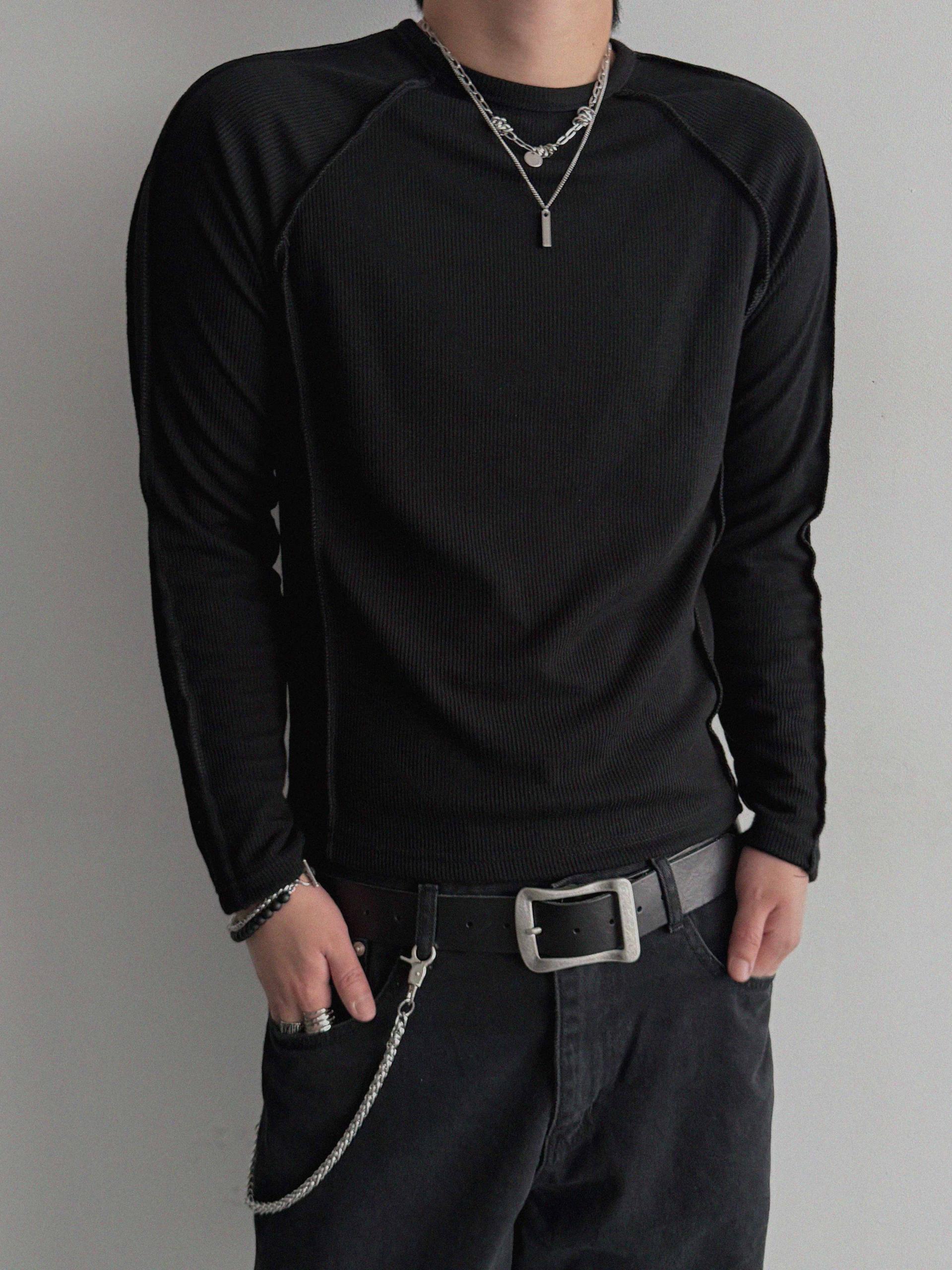 Outside Incision ribbed slim t