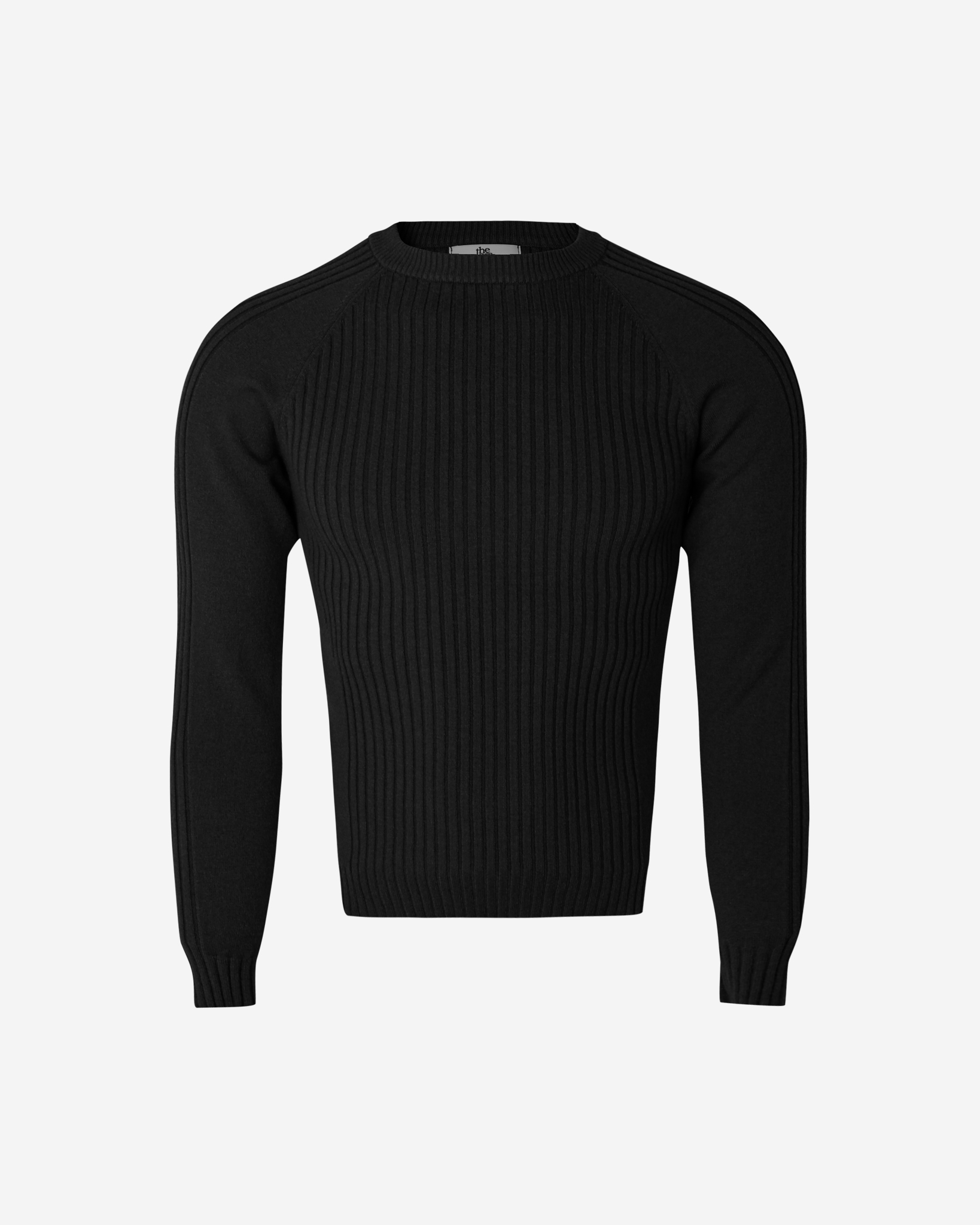 Irregular ribbed raglan muscle knit