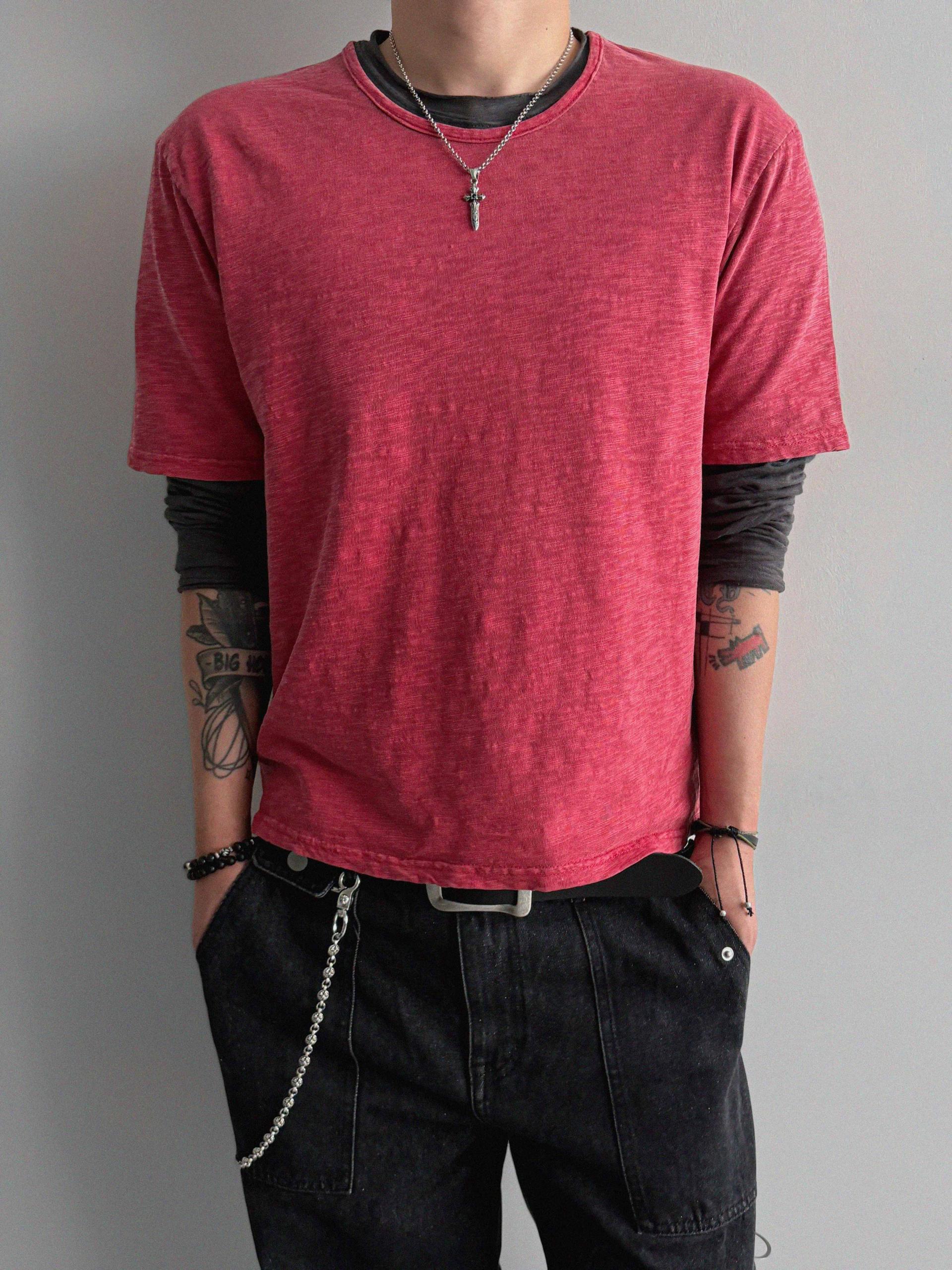 Slub pigment crop half t