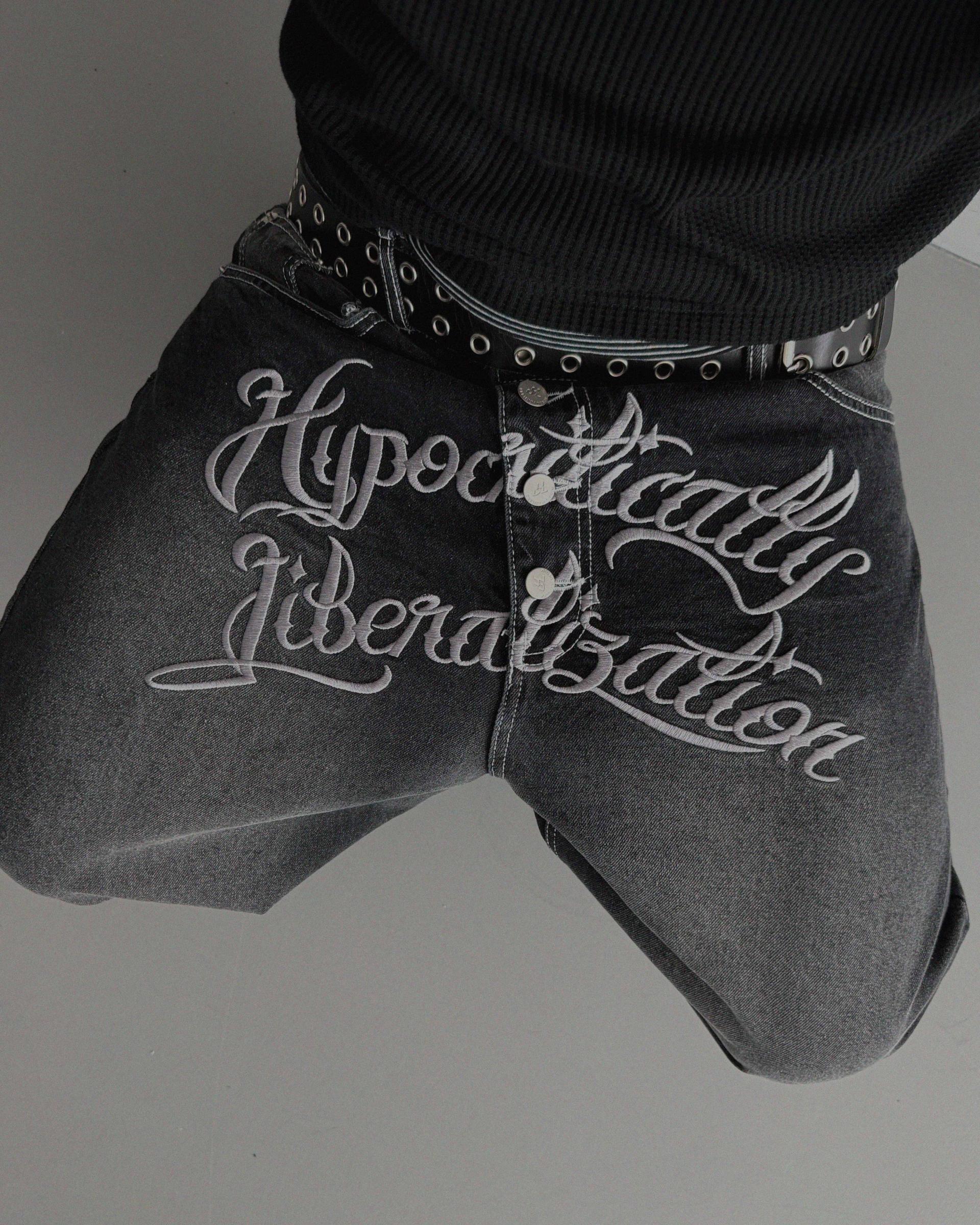 Libera embroidered denim pants