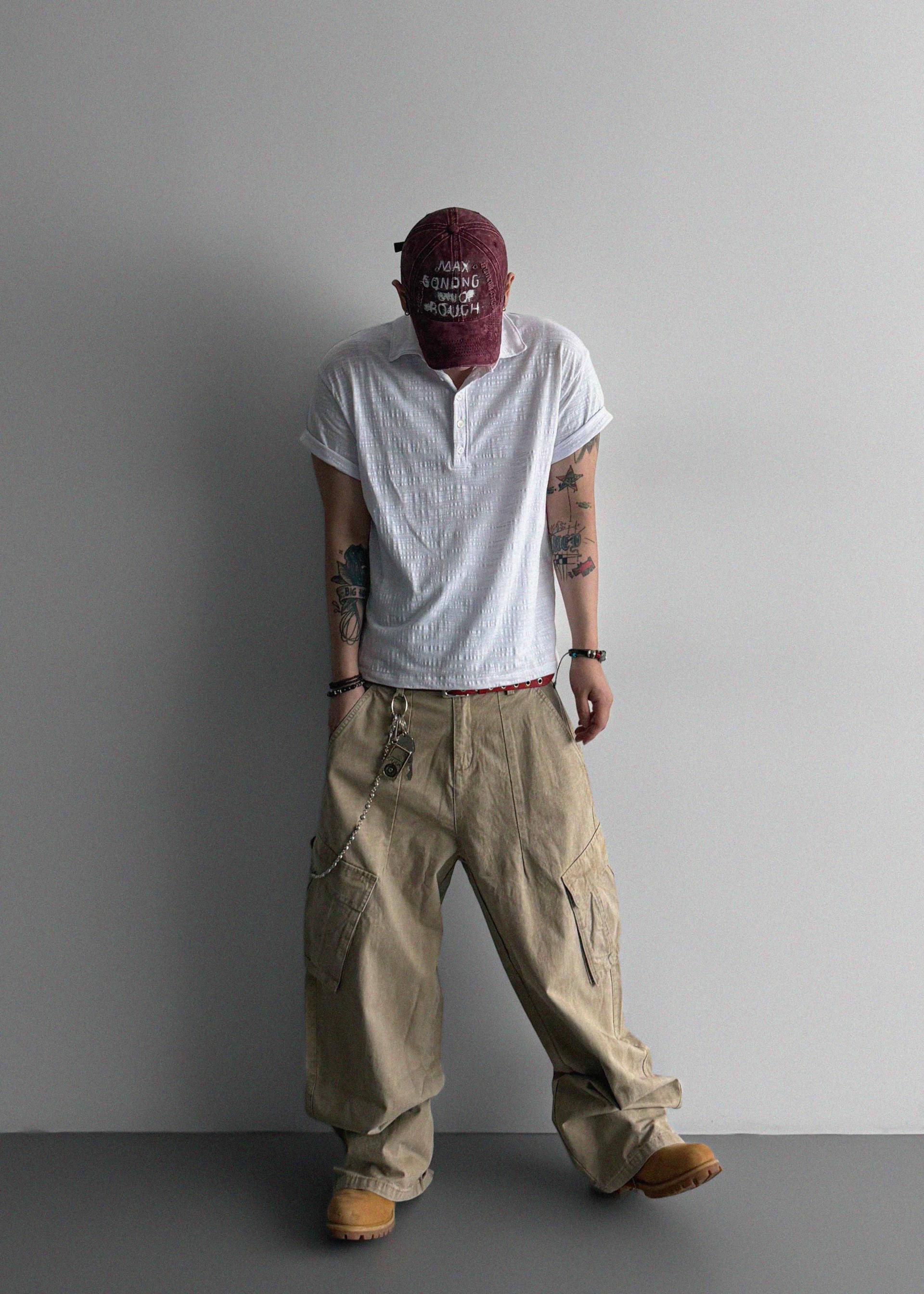 Slub collar half t