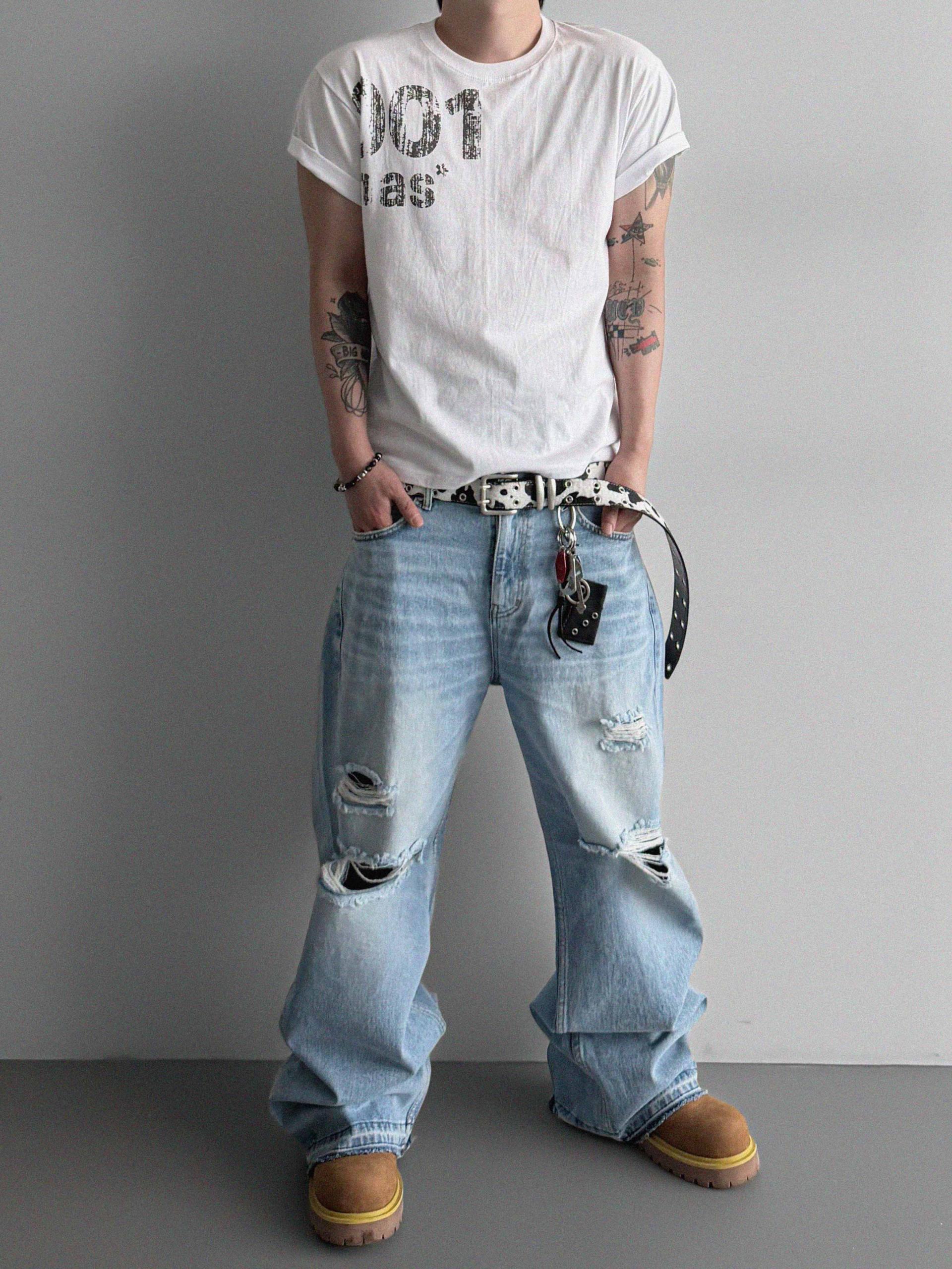 Charlene destroyed ice jeans