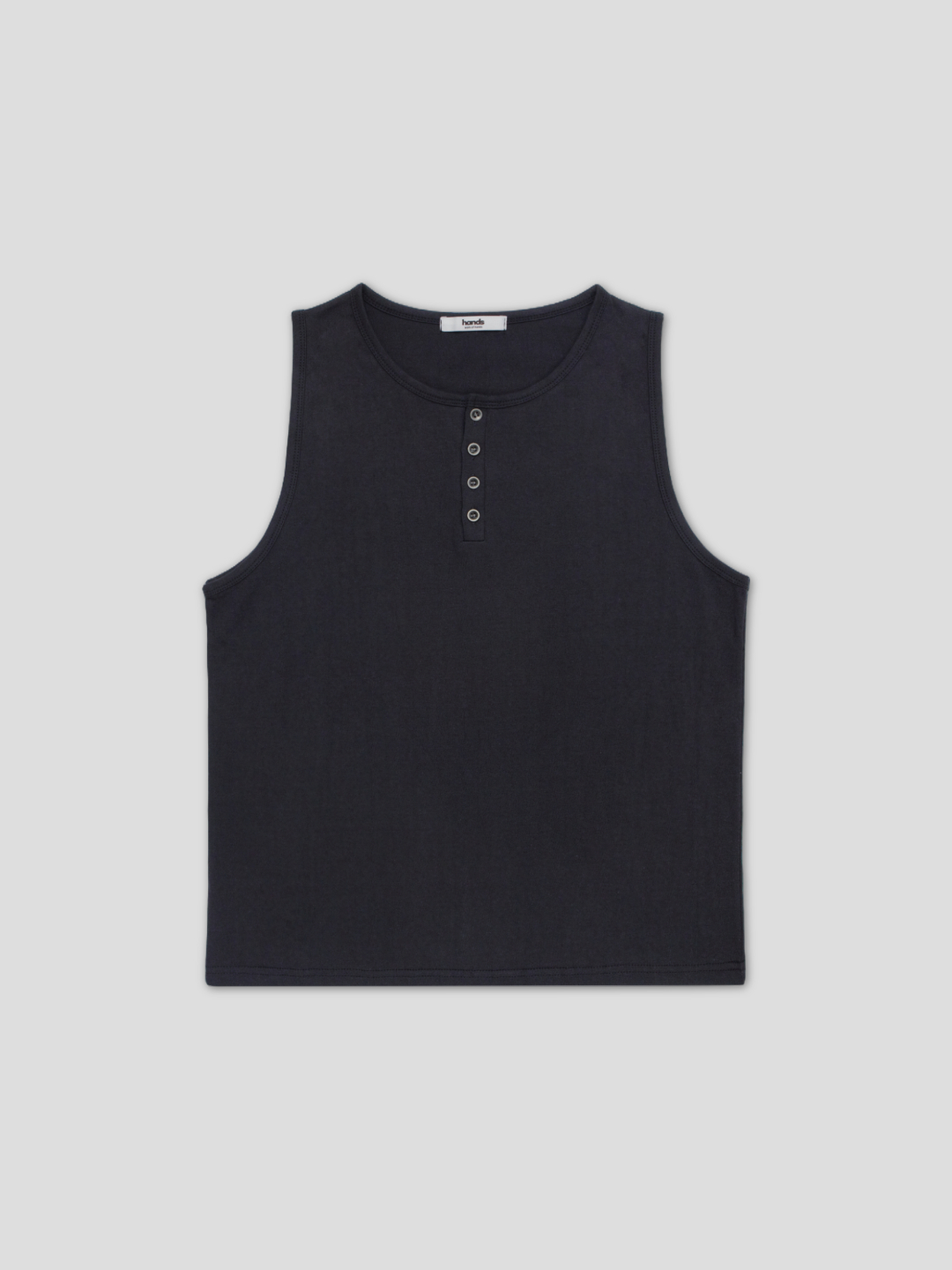Steel button henry neck crop sleeveless