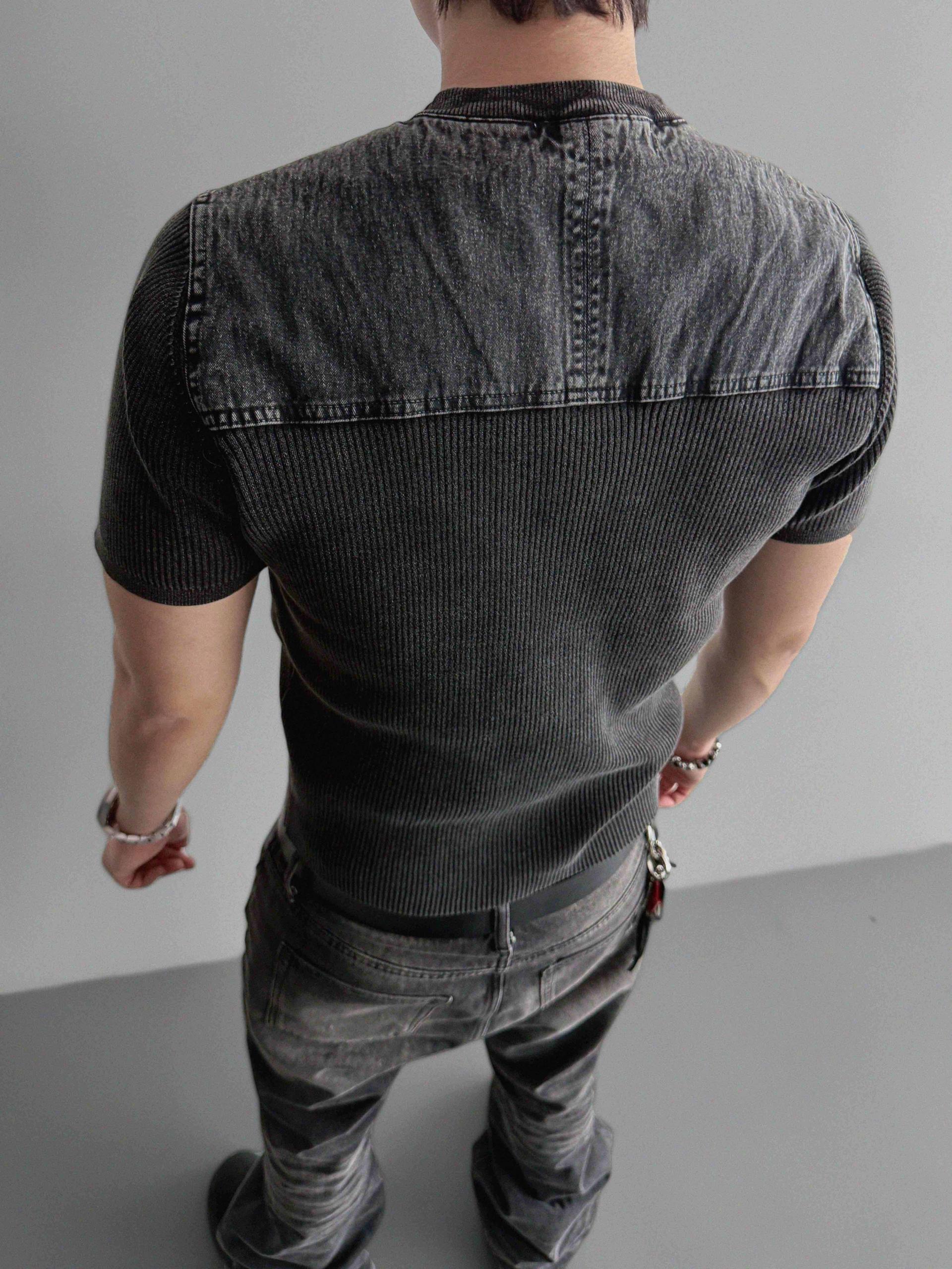 Pigment panel slim half knit