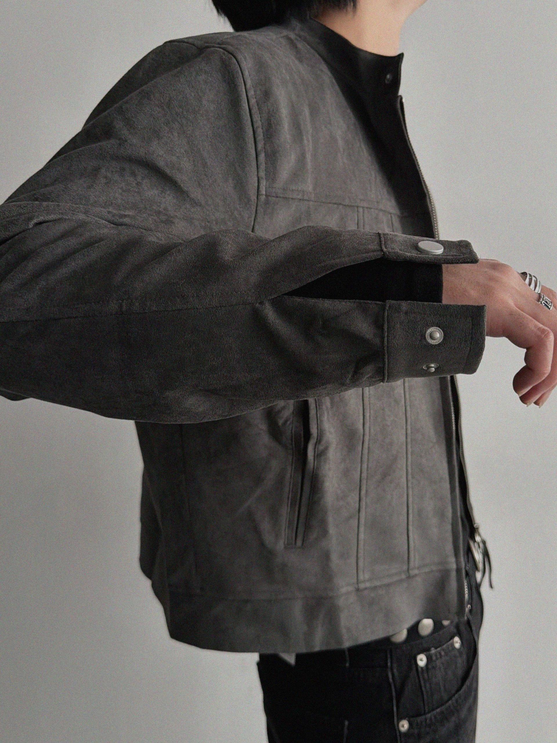 Lemans biker suede crop jacket