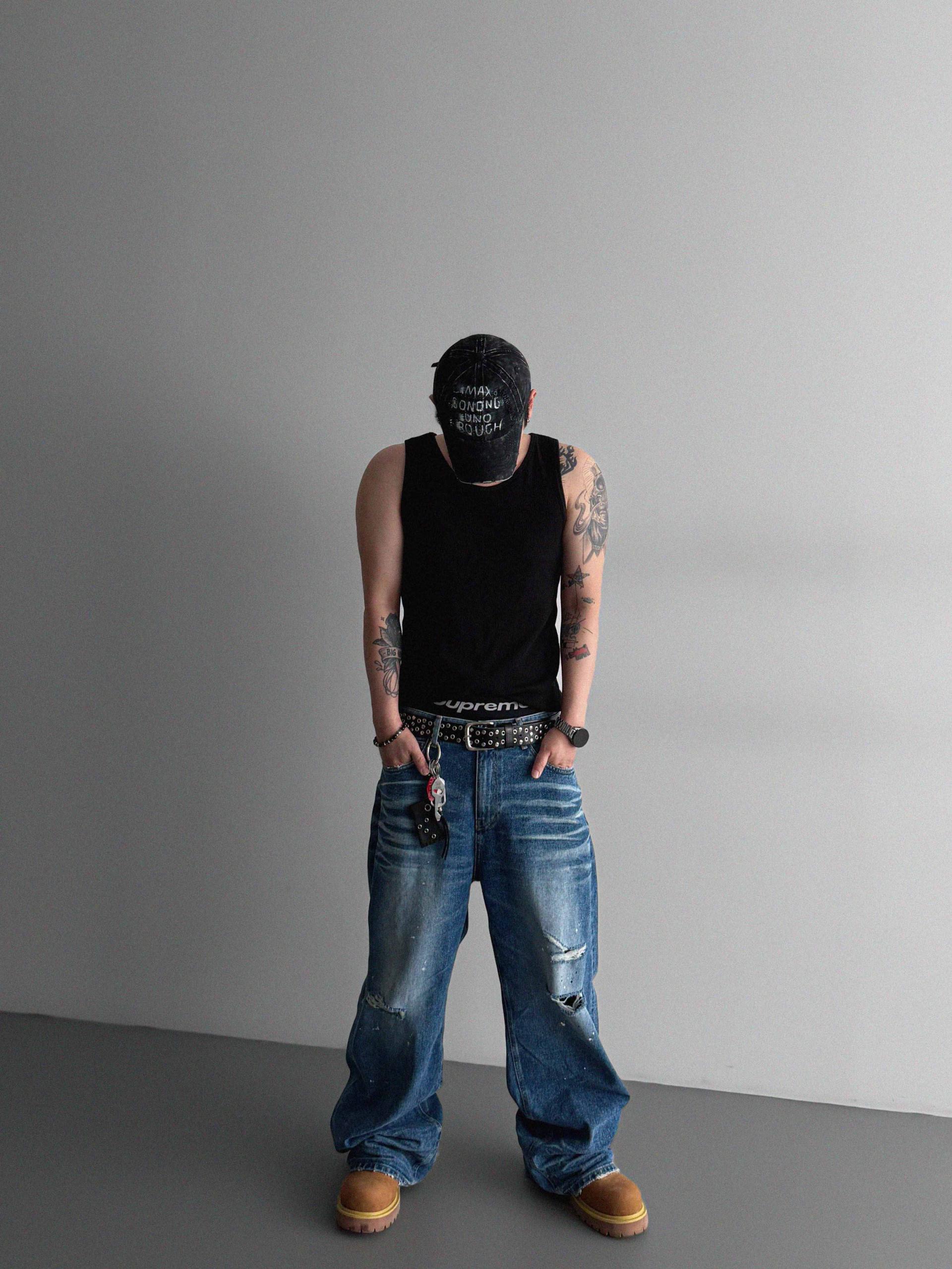 Ver-embo vintage denim pants