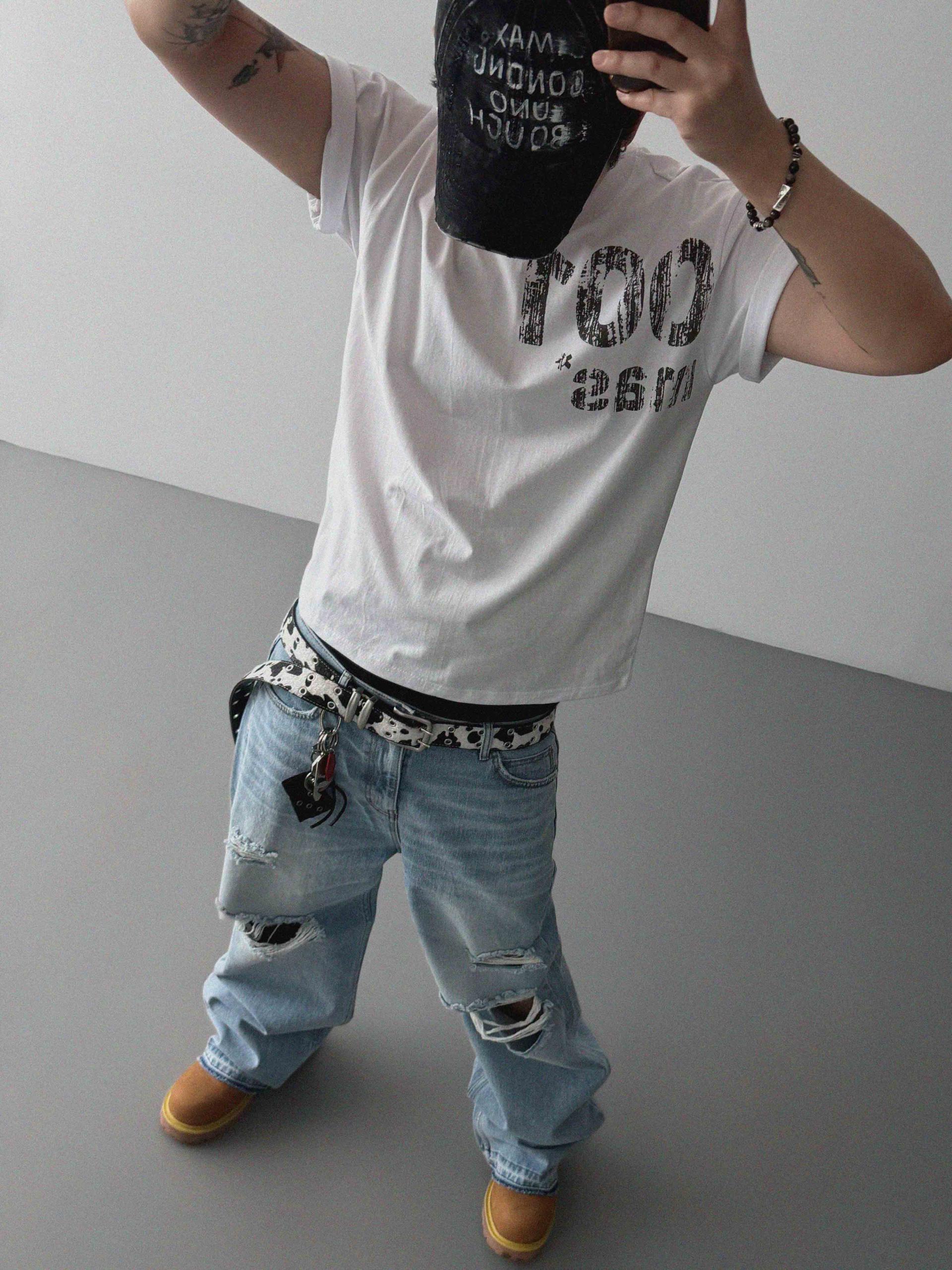 Charlene destroyed ice jeans
