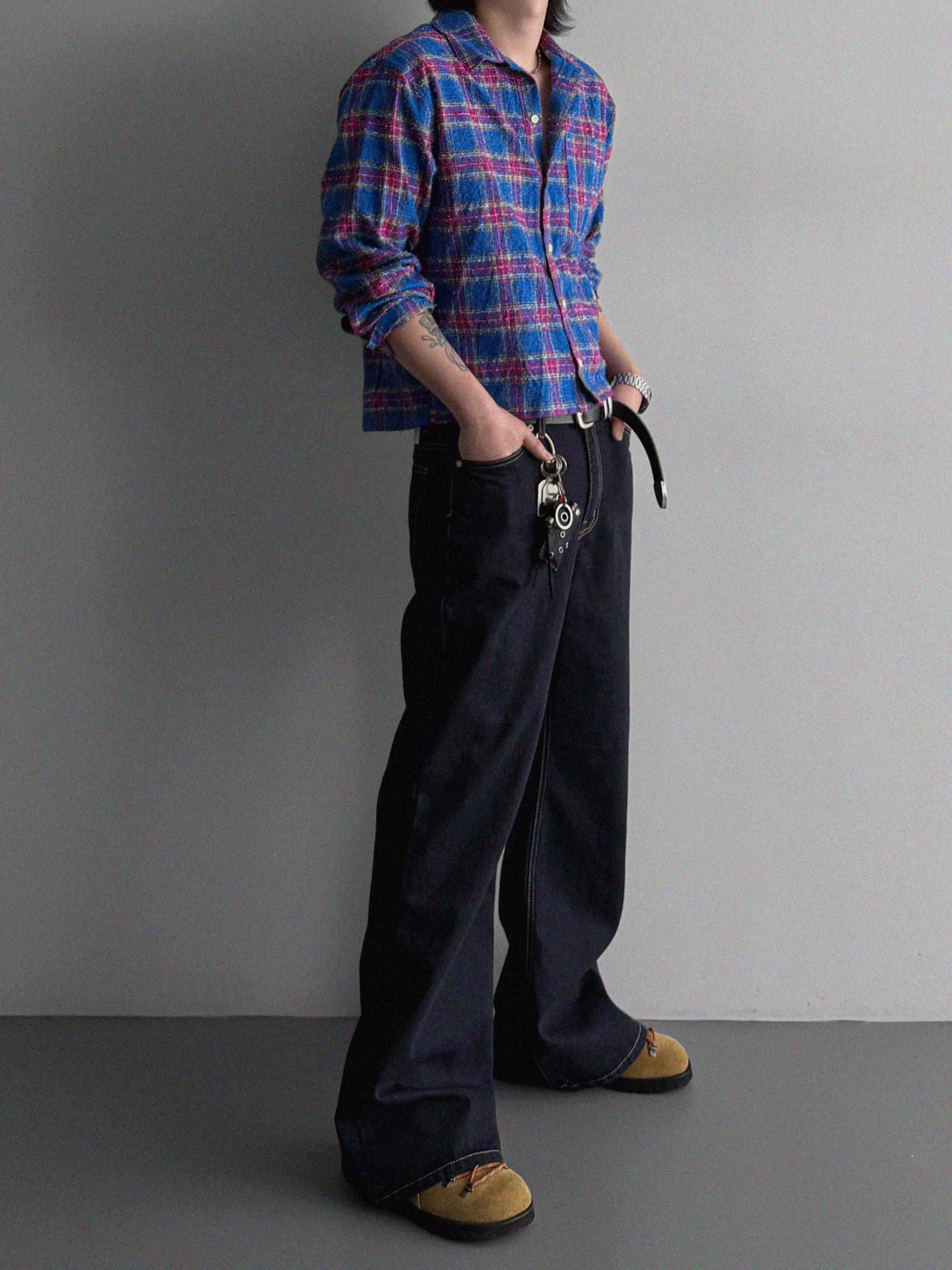 Indigo flare denim pants