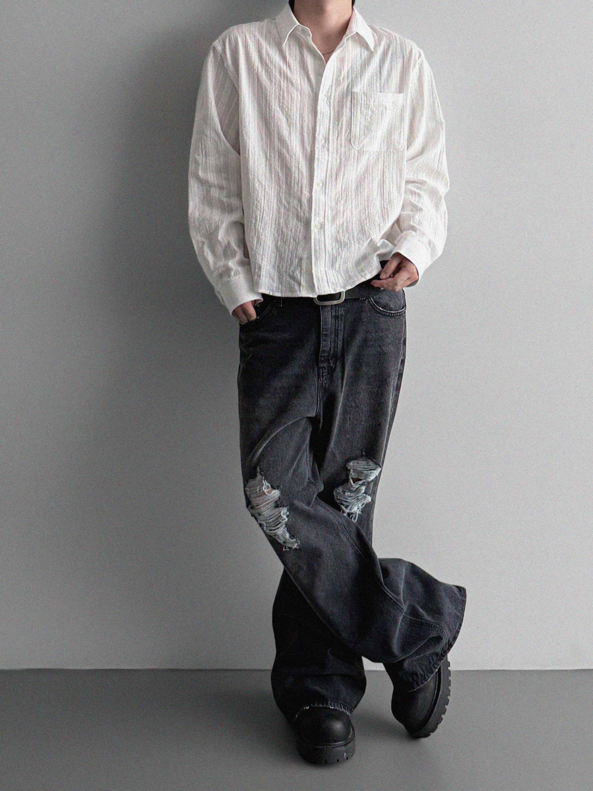 Dress crop shirt