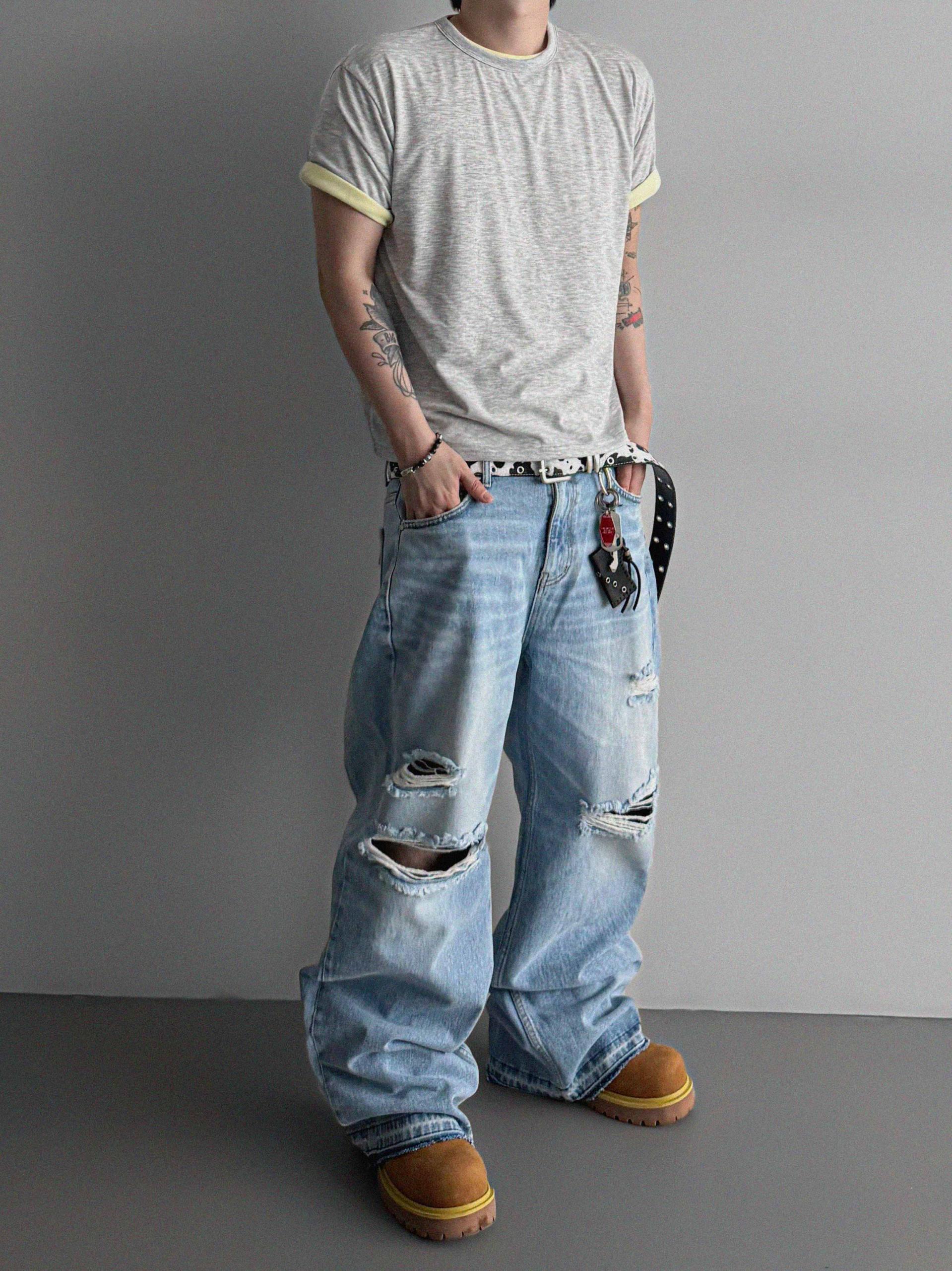 Charlene destroyed ice jeans
