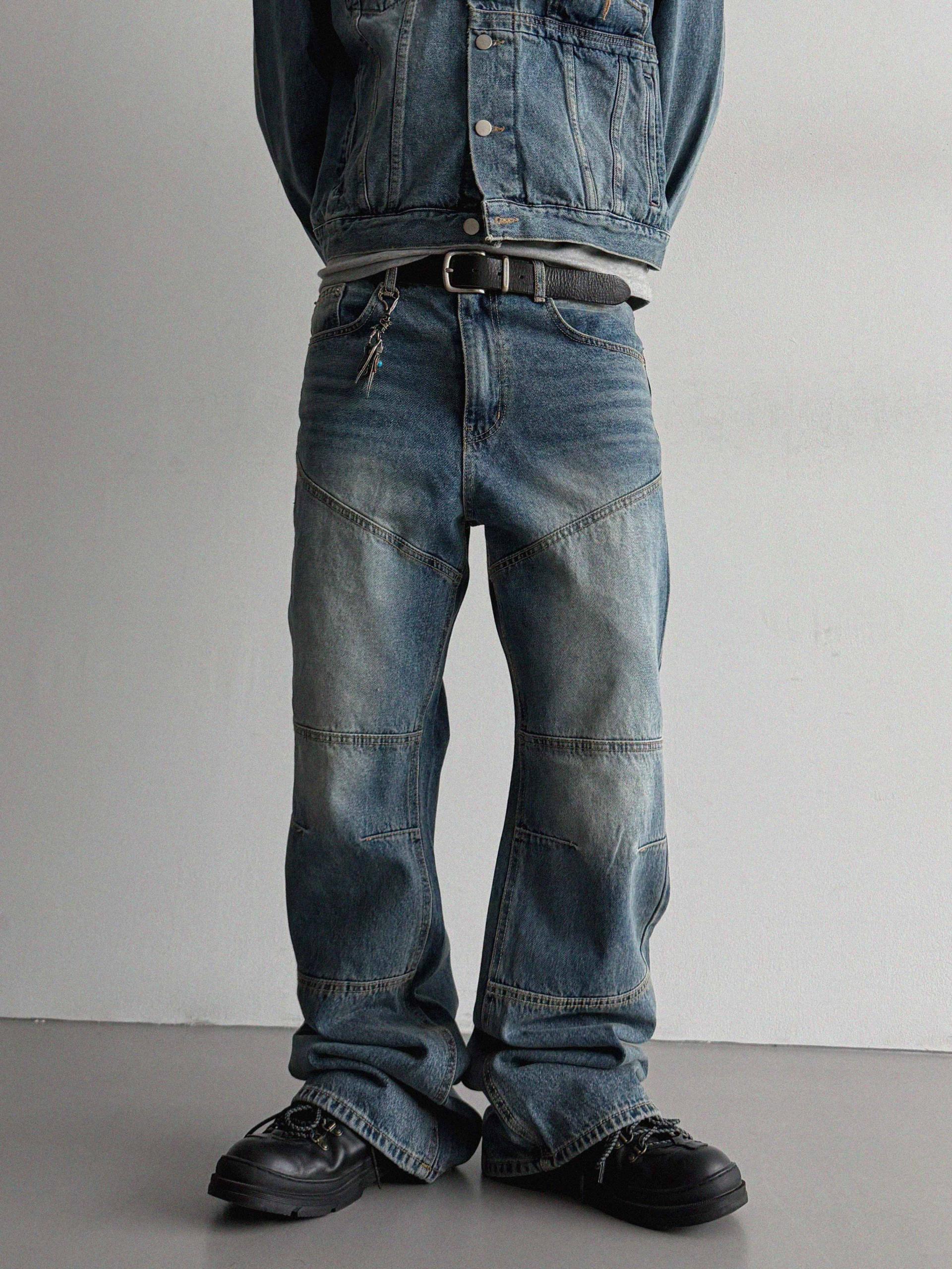 Mabel panel biker flare denim pants
