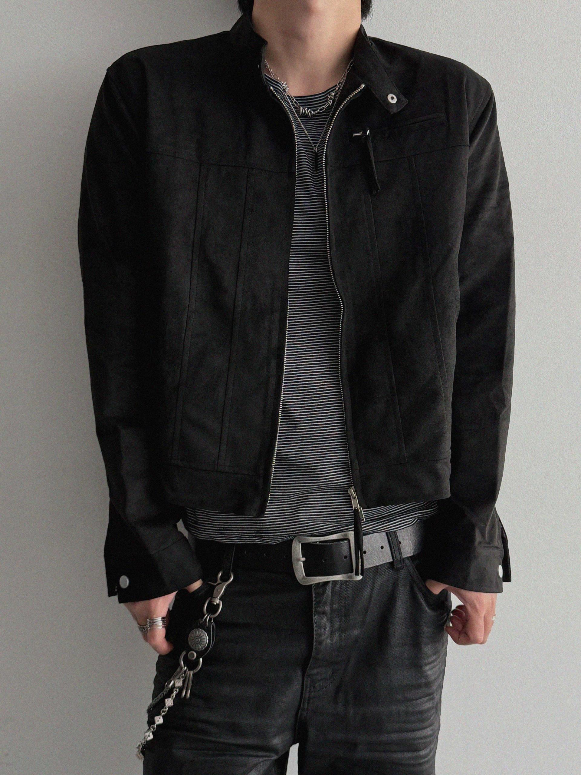 Lemans biker suede crop jacket