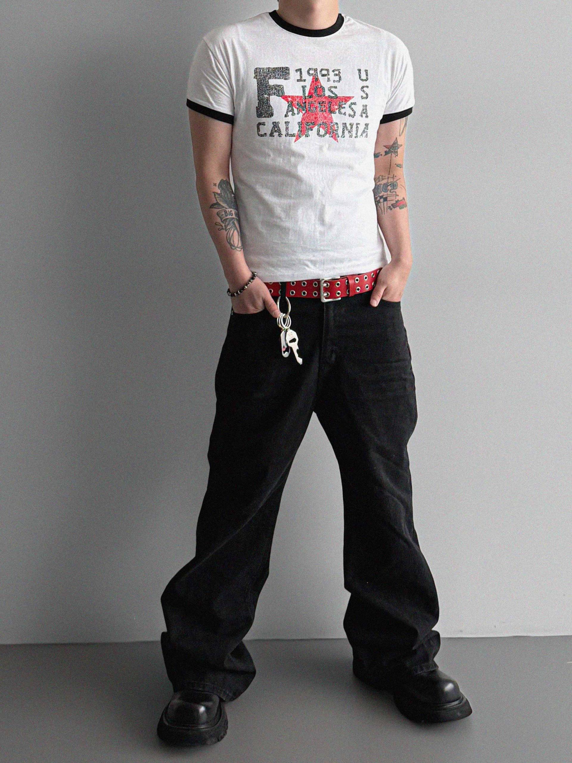Retro star muscle ringer half t