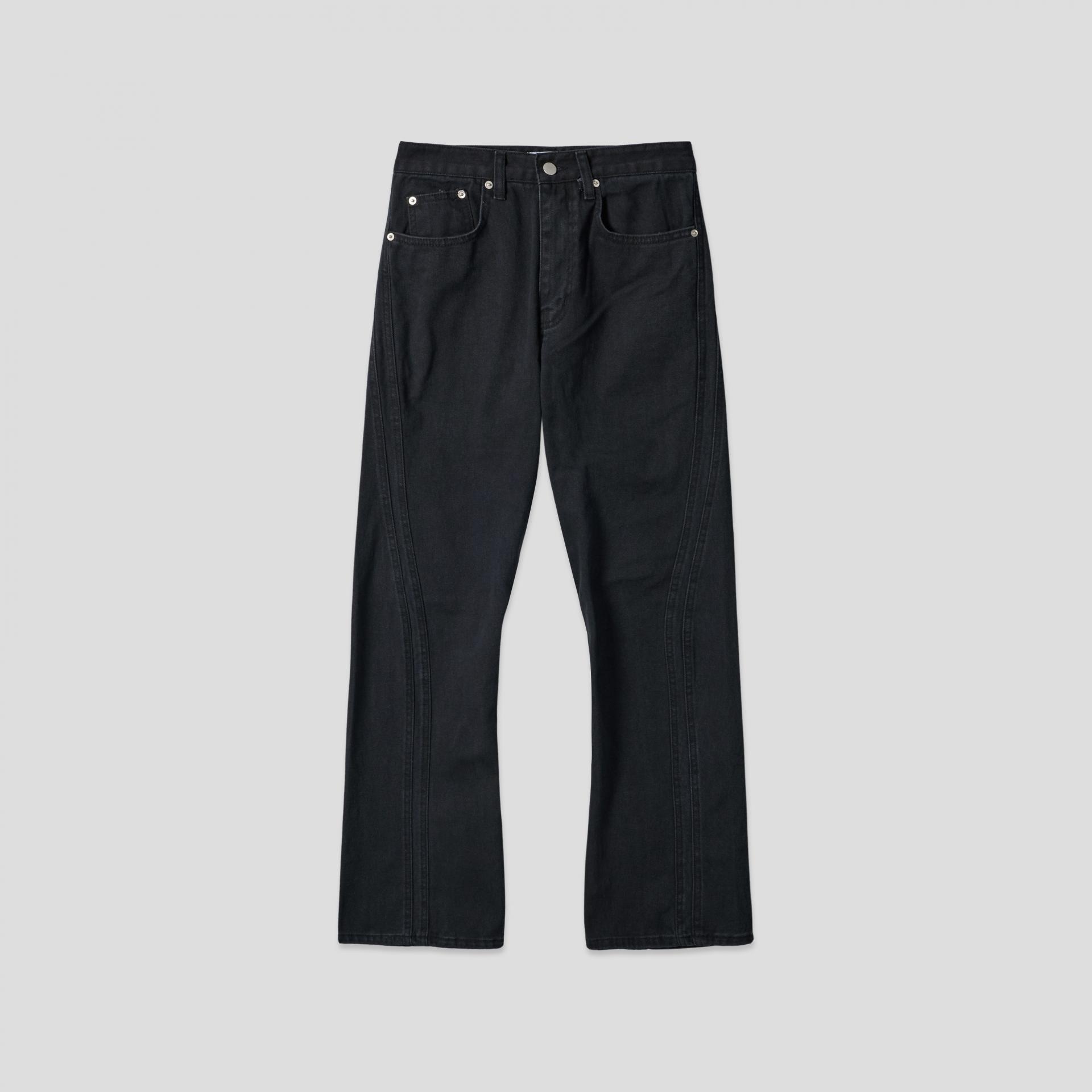 FW Double pocket curved flare pants