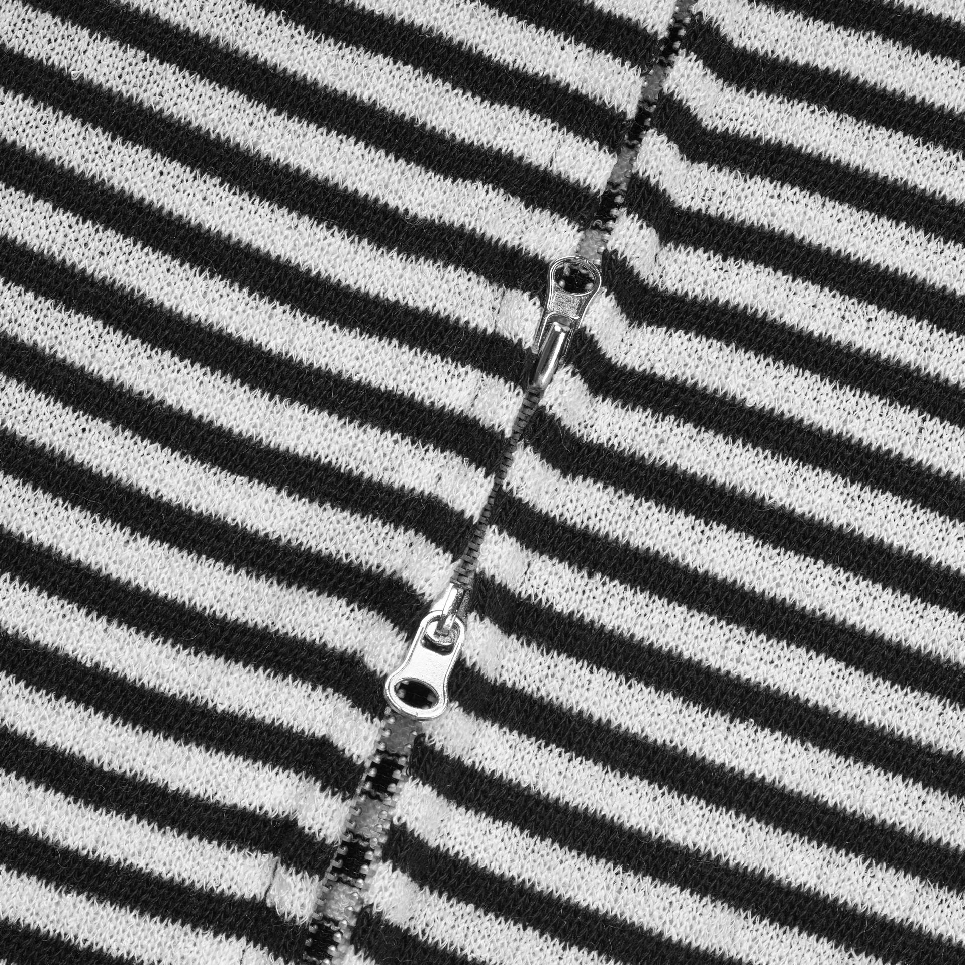 Seide stripe crop hood zip-up