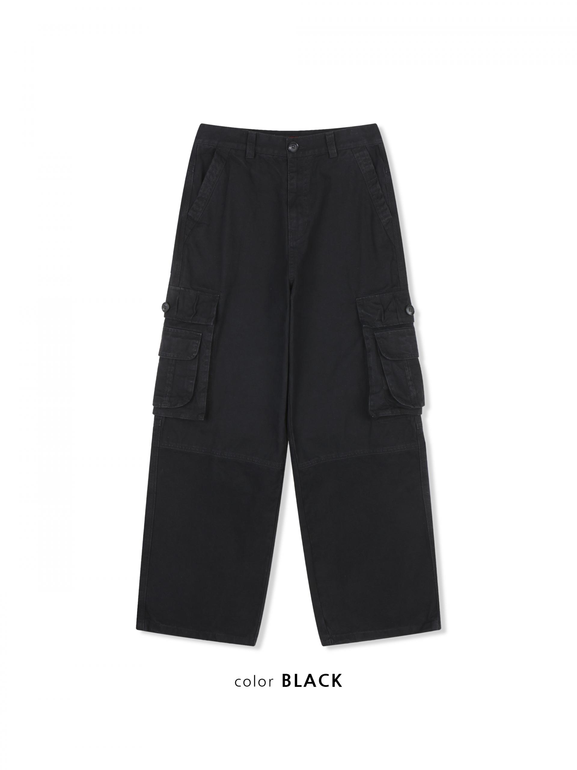 Ampty dyeing wide cargo pants