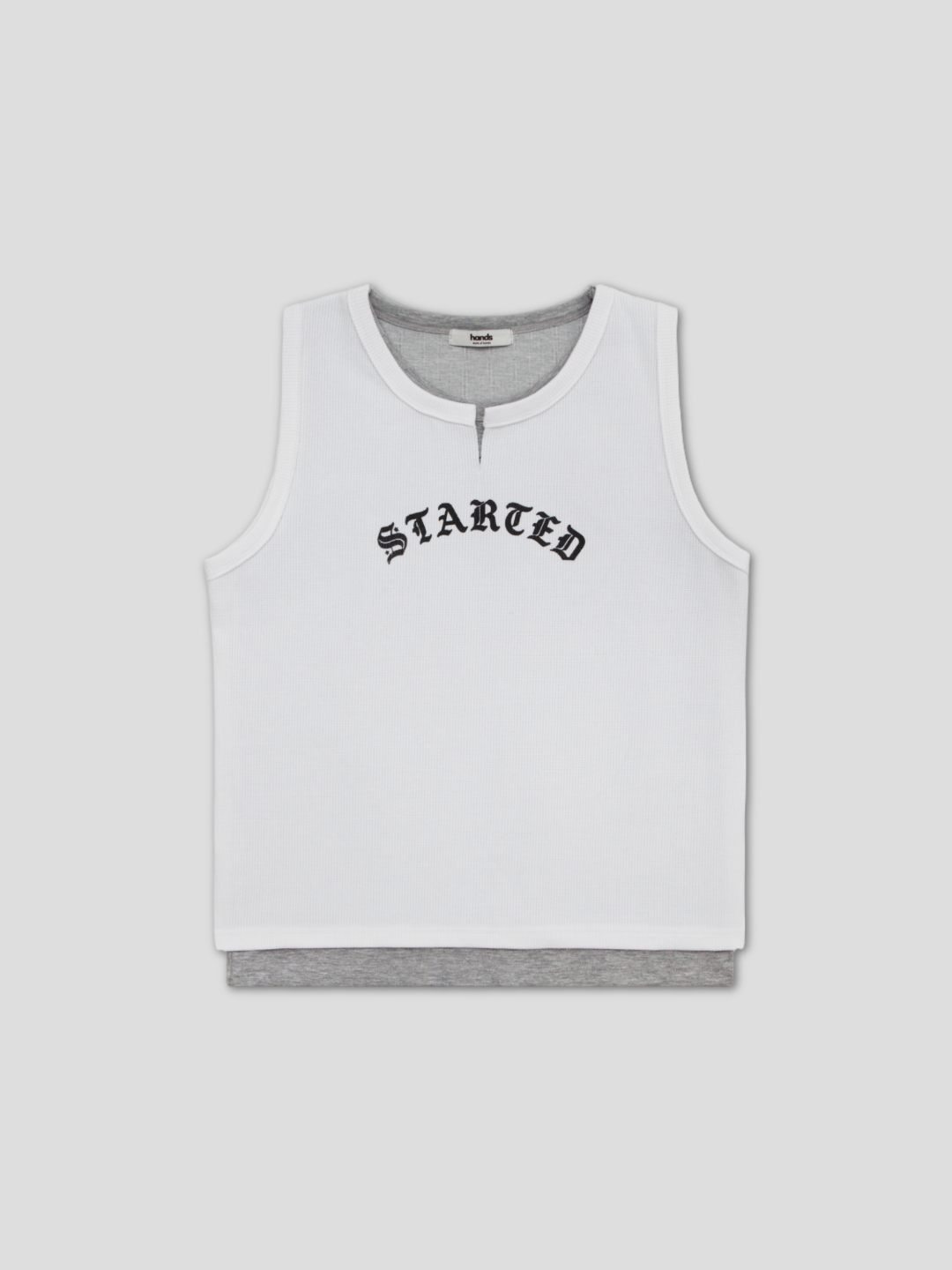 Lettering layer waffle crop sleeveless