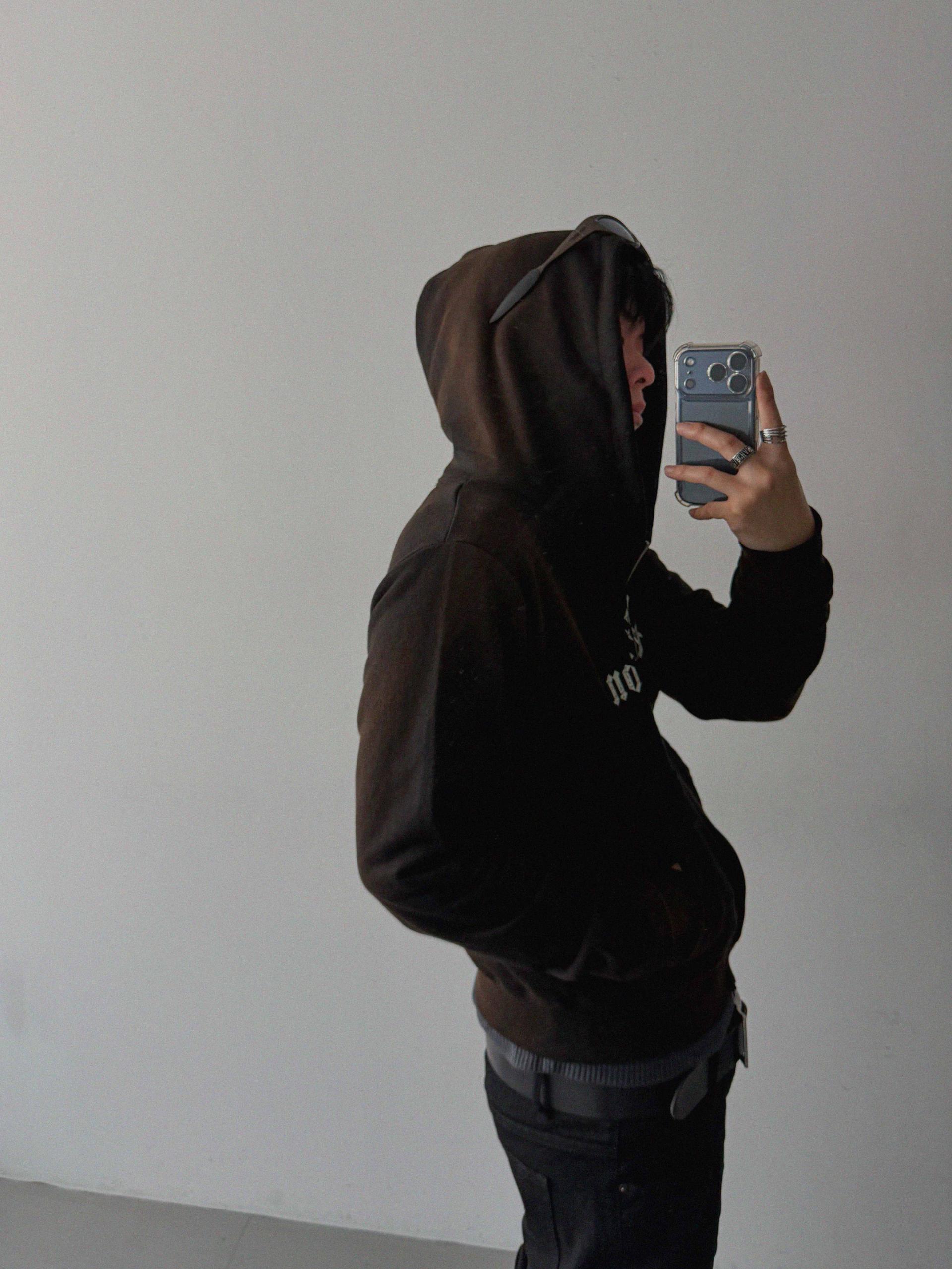 Washington crop hoodie zip-up