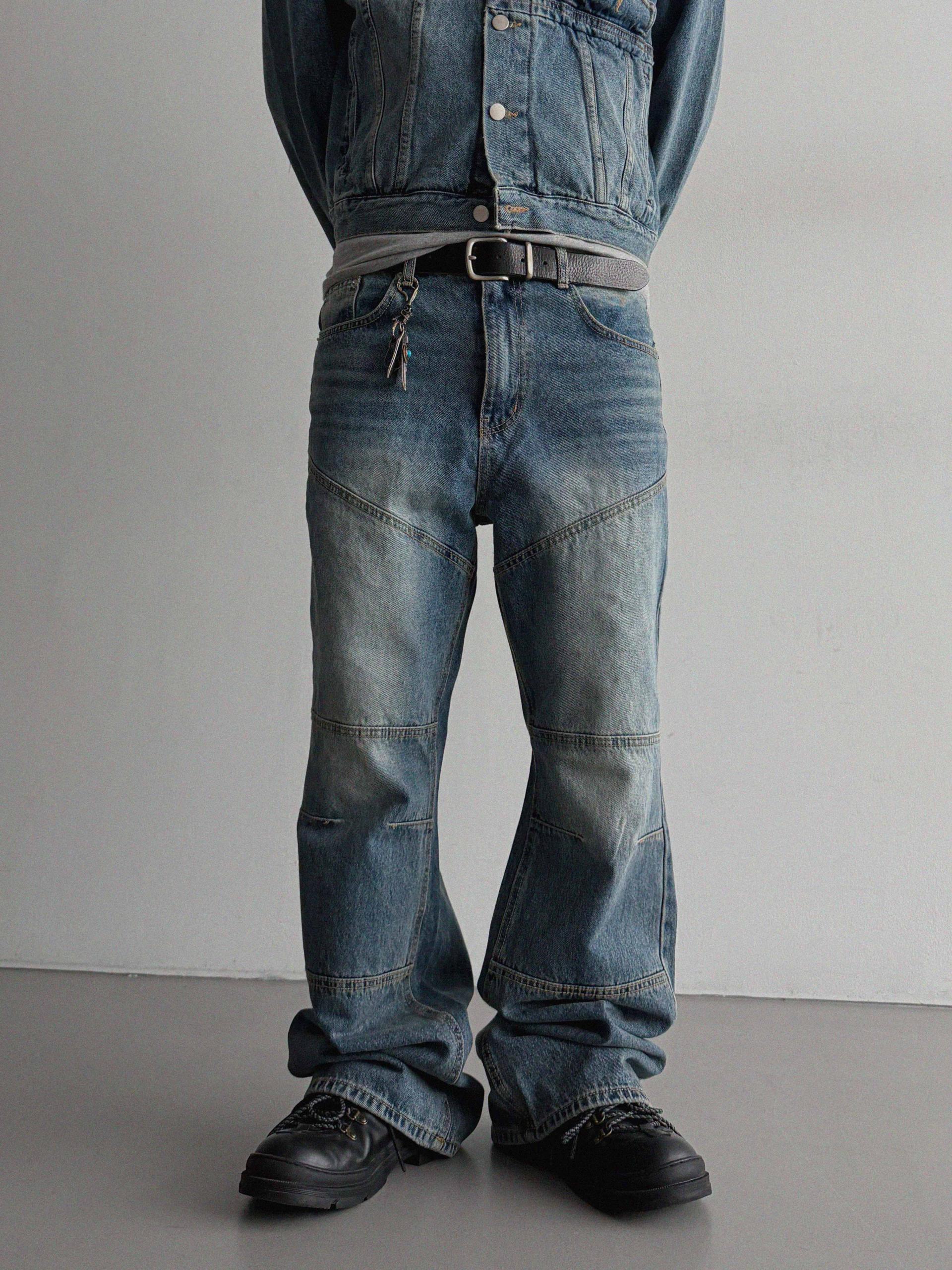Mabel panel biker flare denim pants