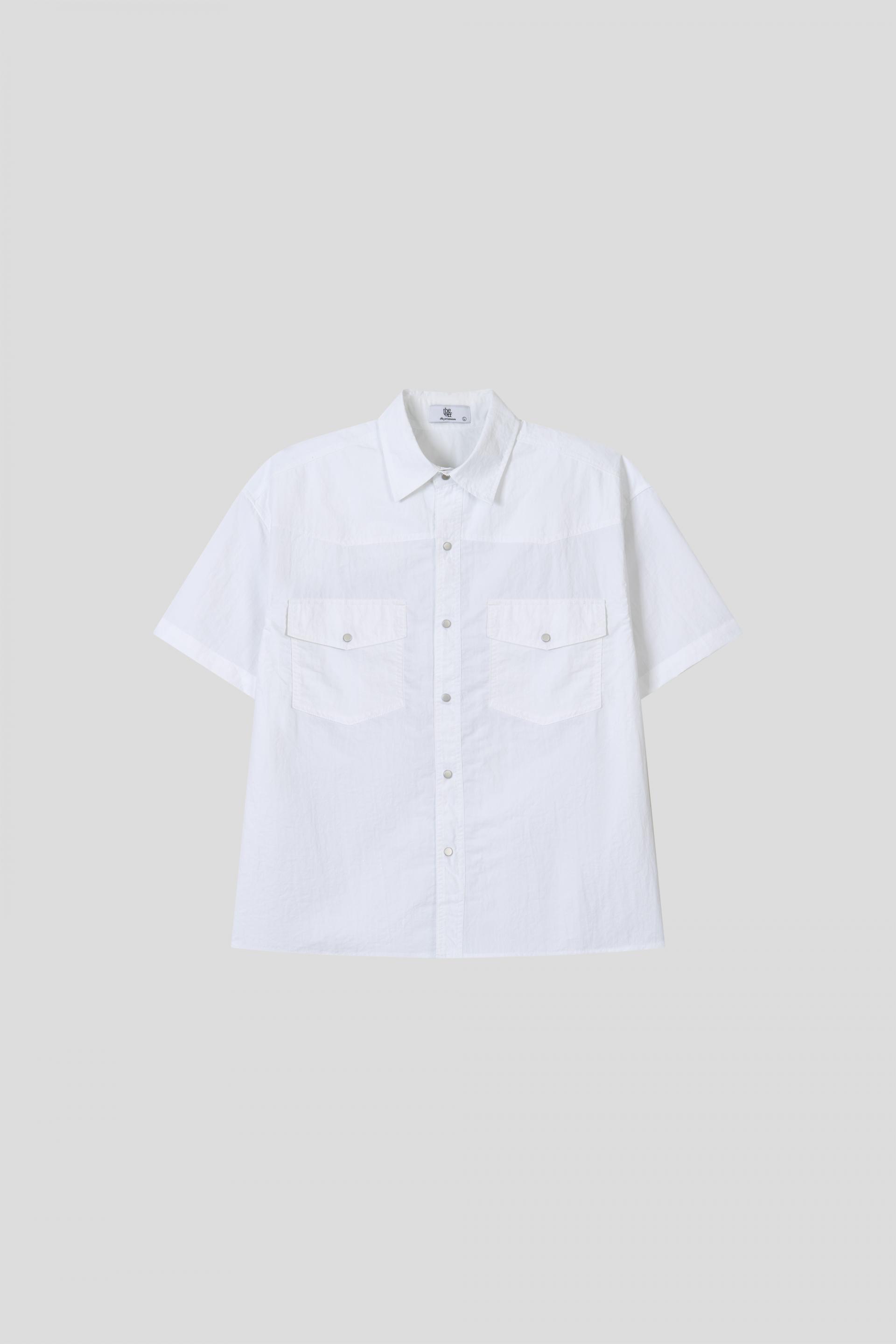 Muscle fit nylon crop shirt