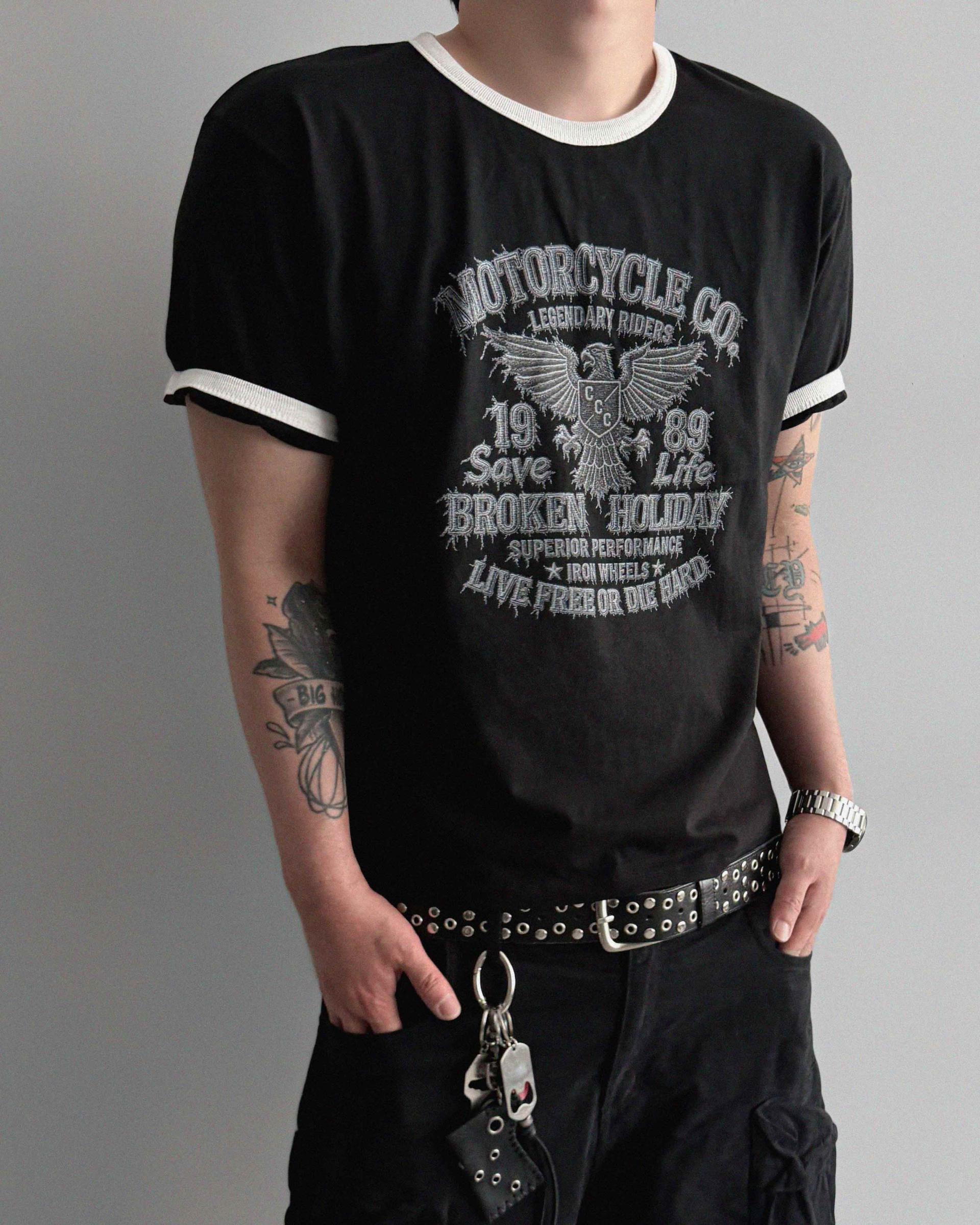 Moto ringer crop half t
