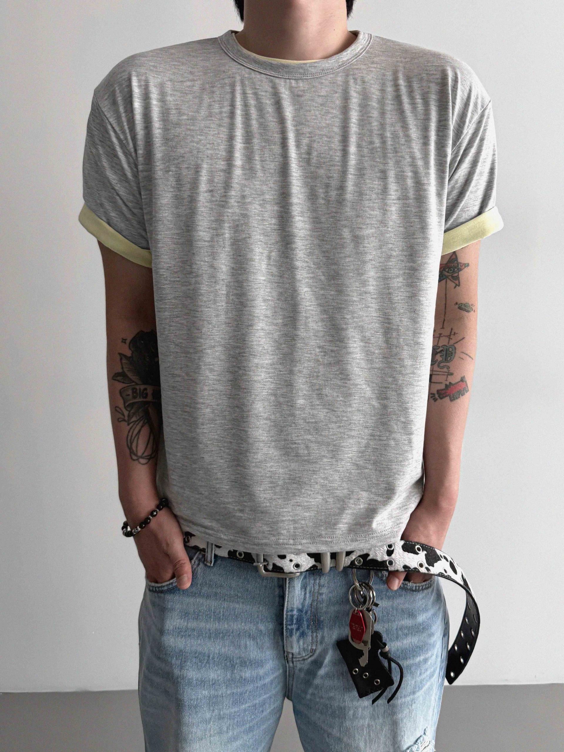 Silk layered crop half t