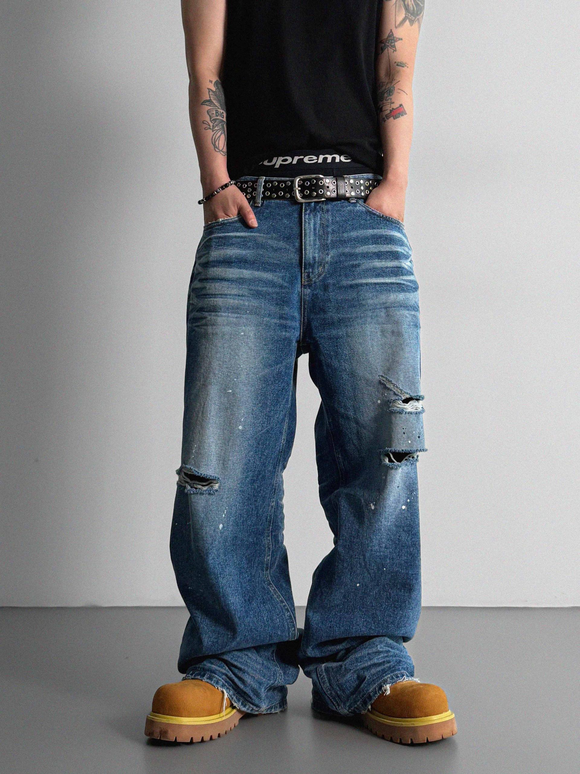 Ver-embo vintage denim pants