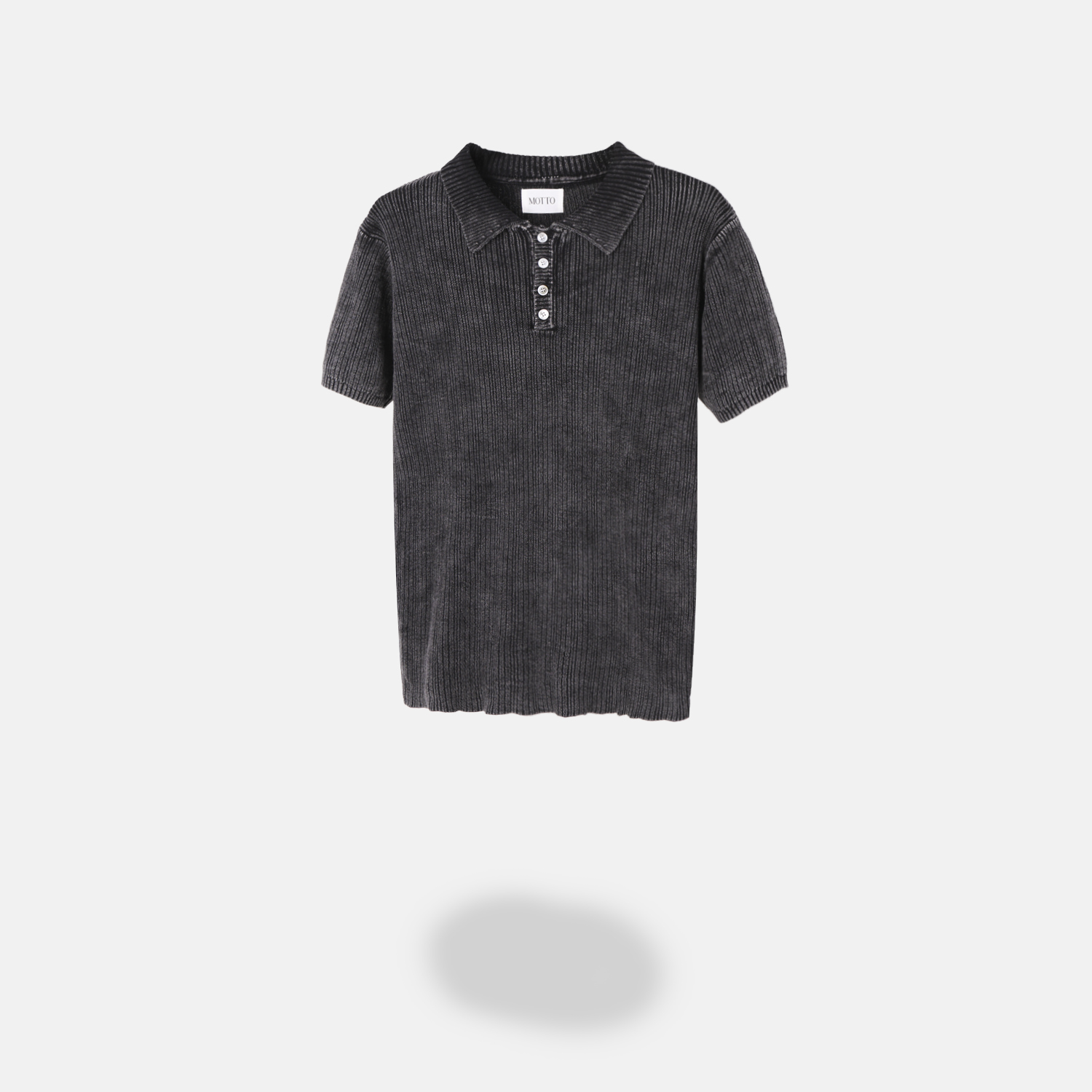 Garments ribbed collar muscle half T