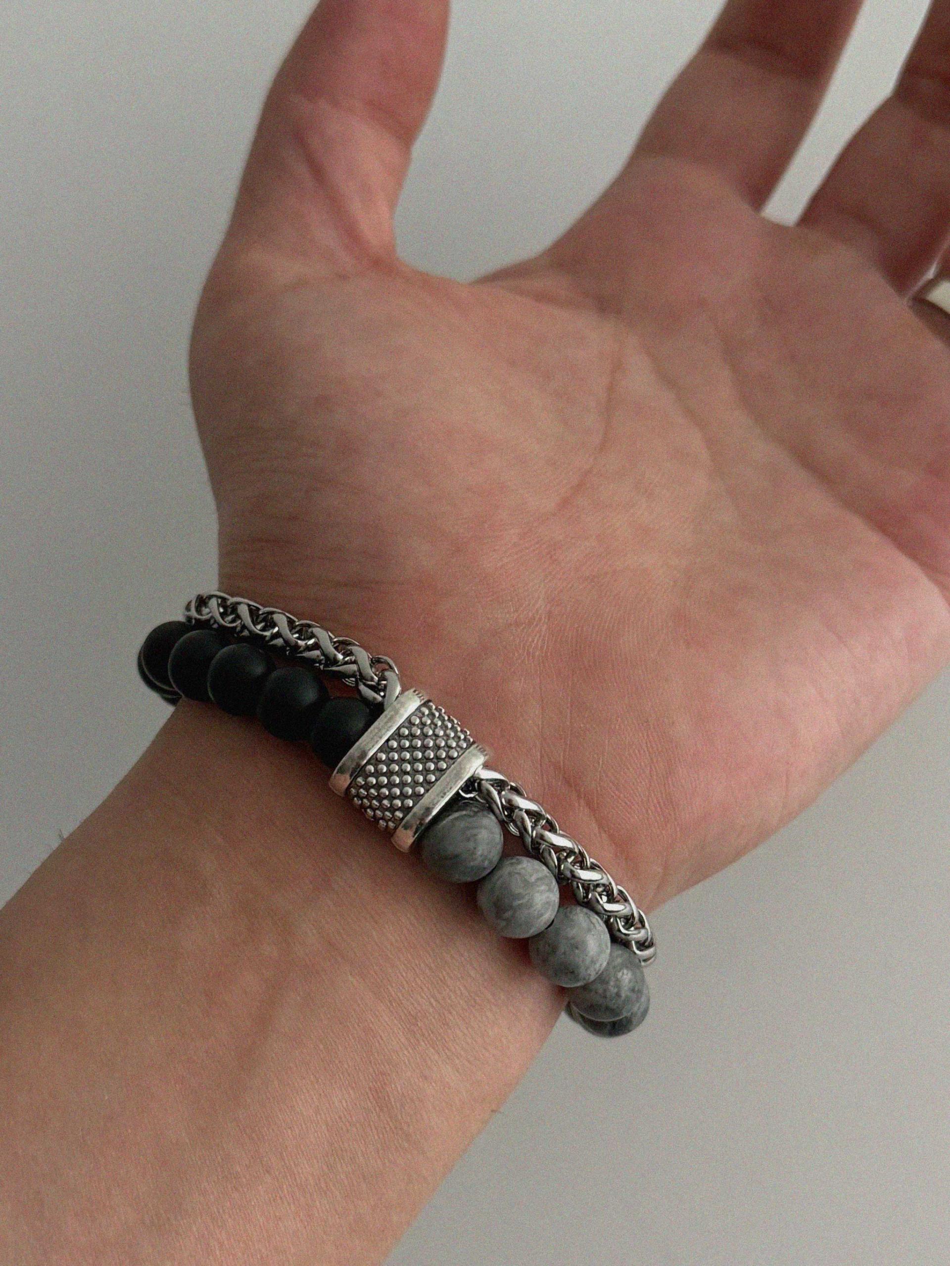 Onyx mix chain bracelet