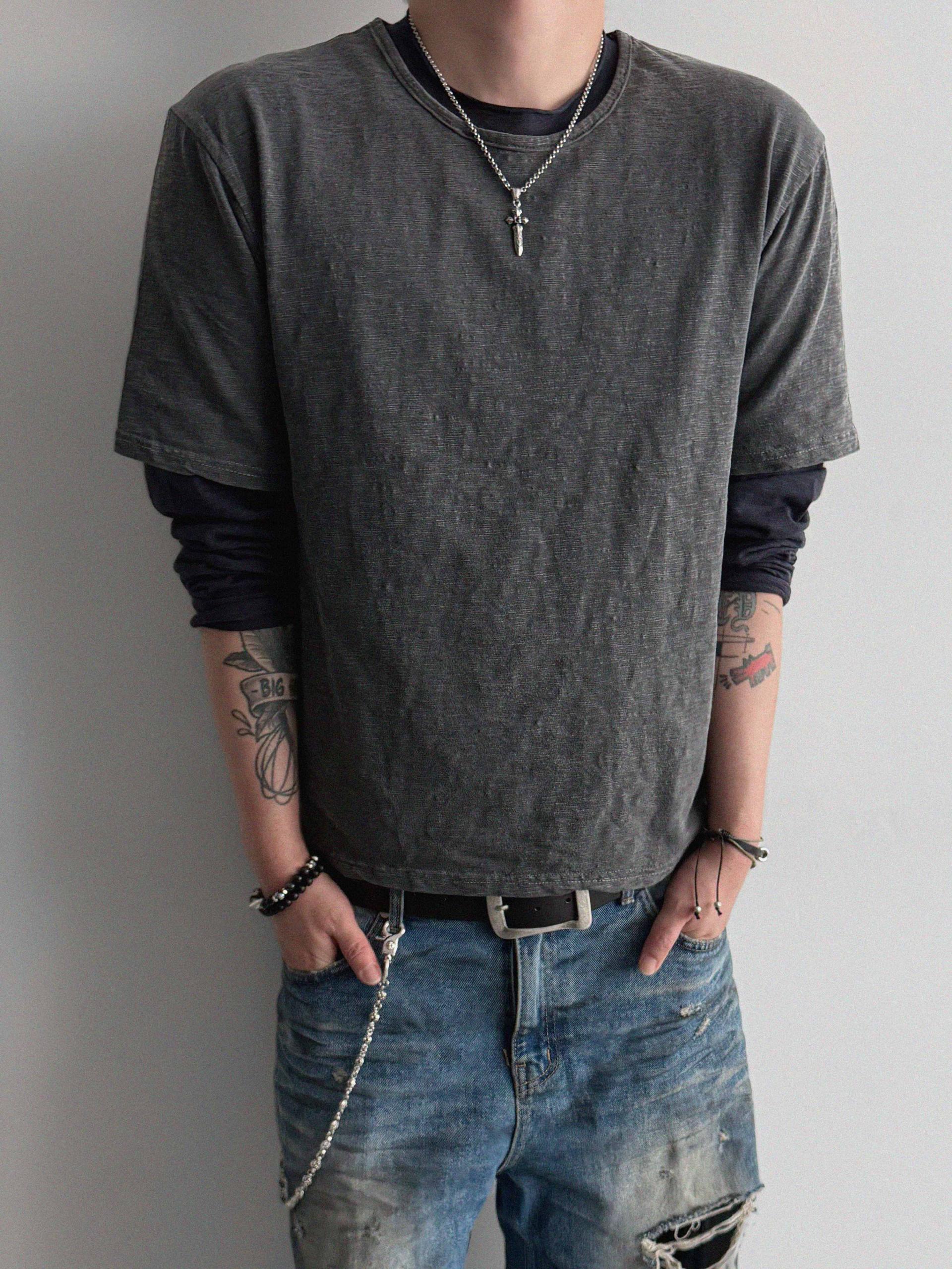 Slub pigment crop half t