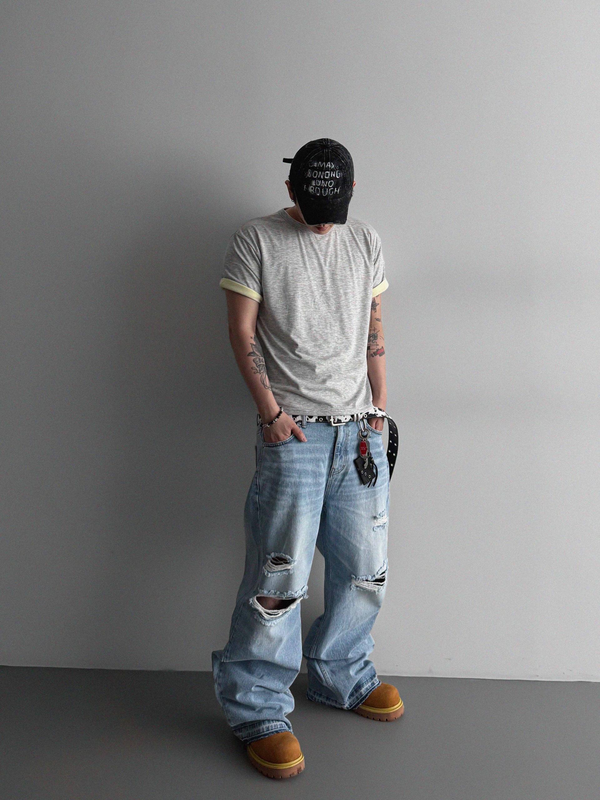 Charlene destroyed ice jeans