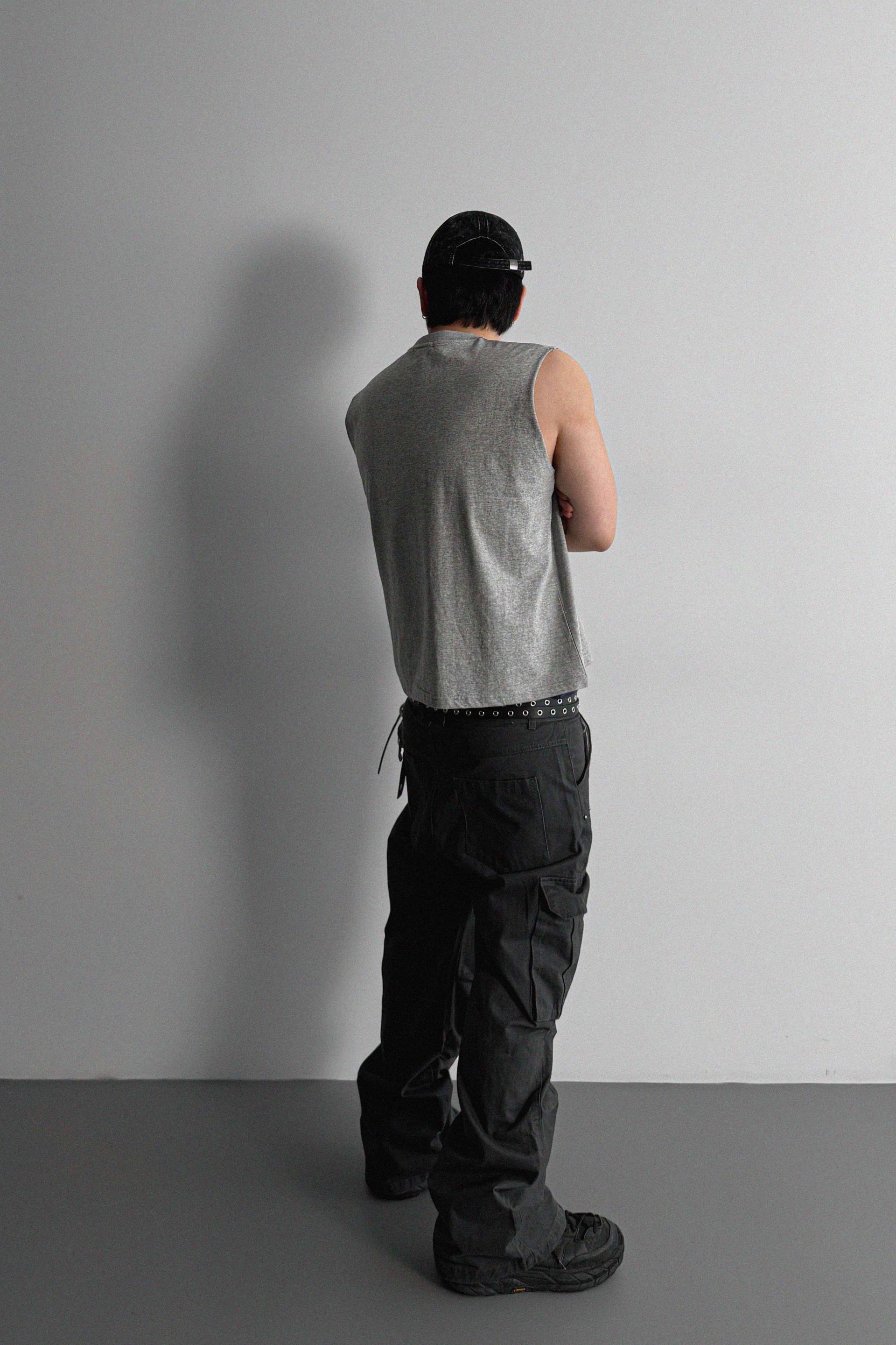 Dying stud cargo flared pants