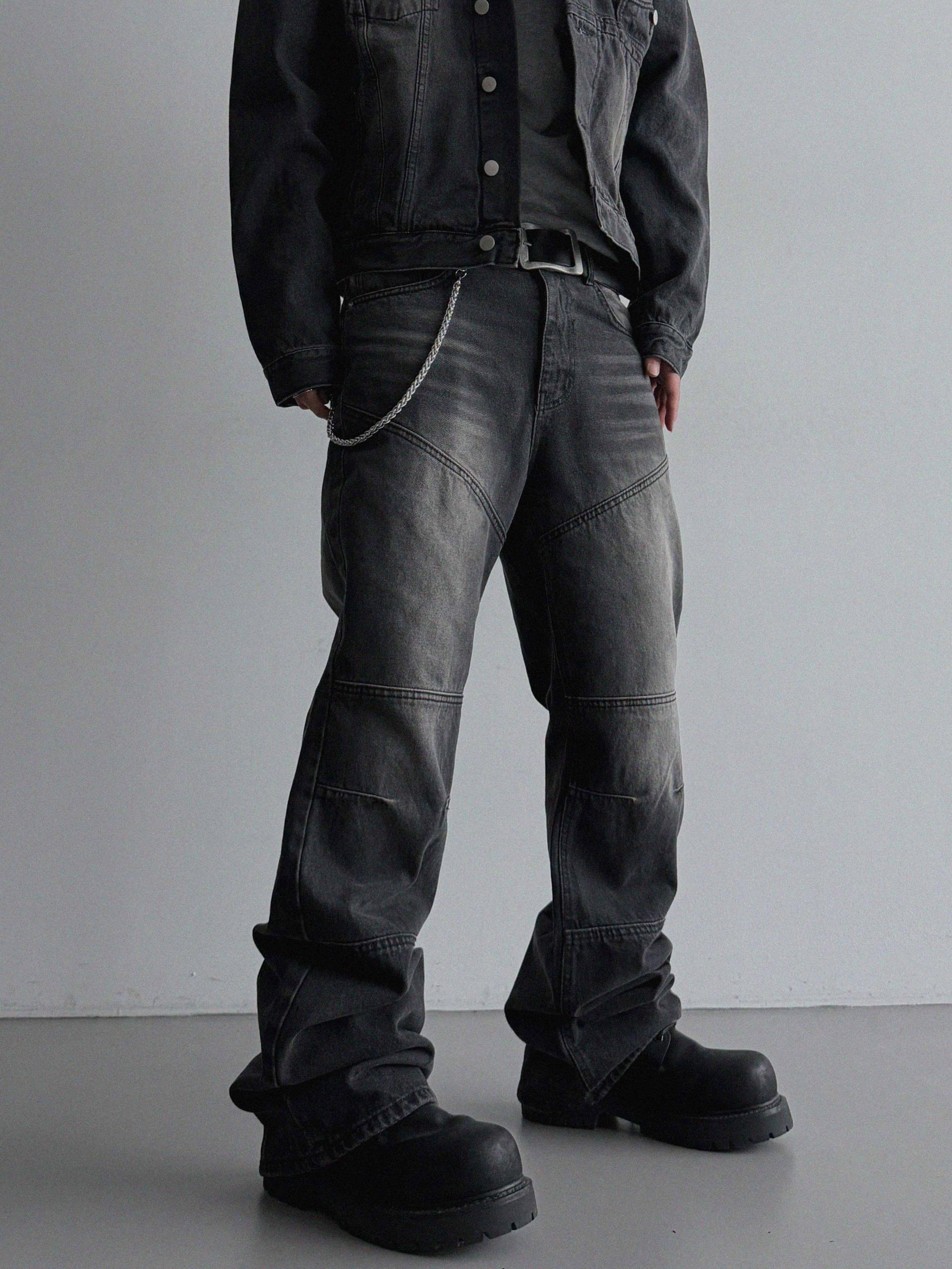 Mabel panel biker flare denim pants