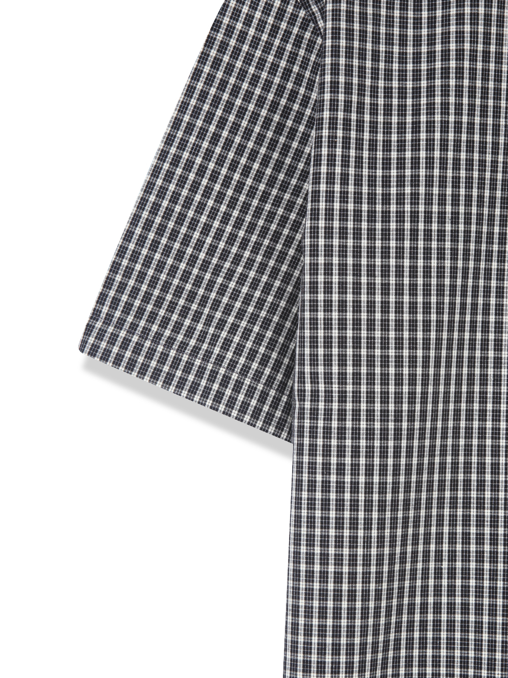 Grid check crop half shirt