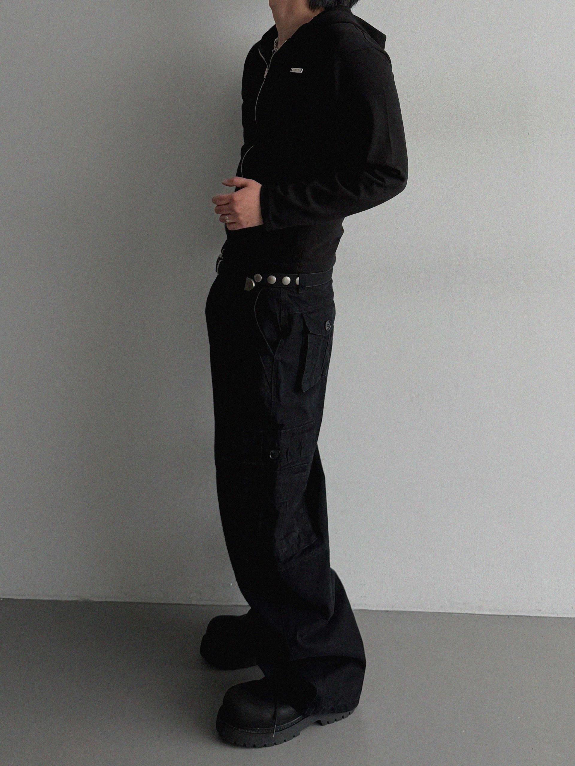 Ampty dyeing wide cargo pants