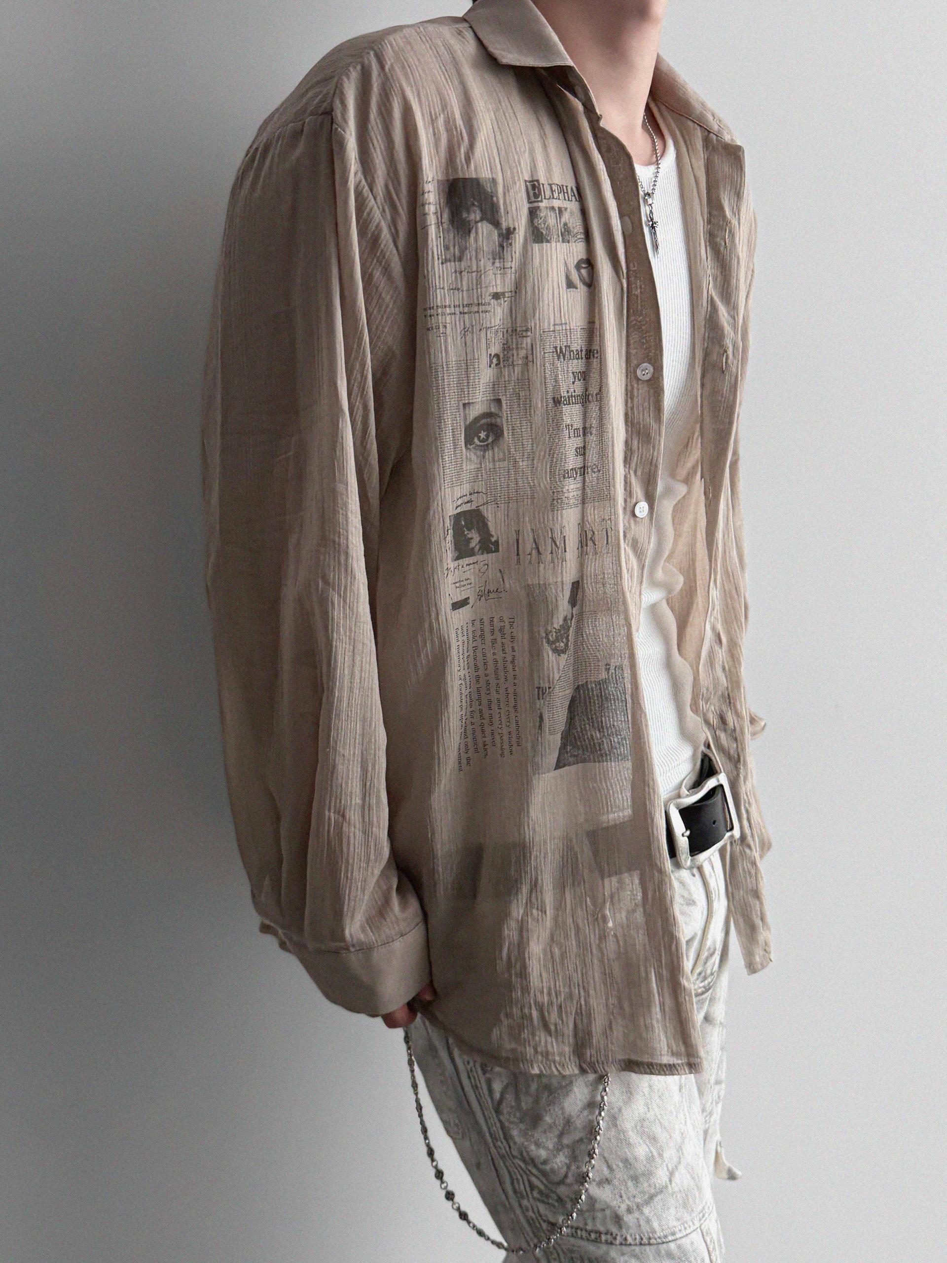 Art digital see-through shirt