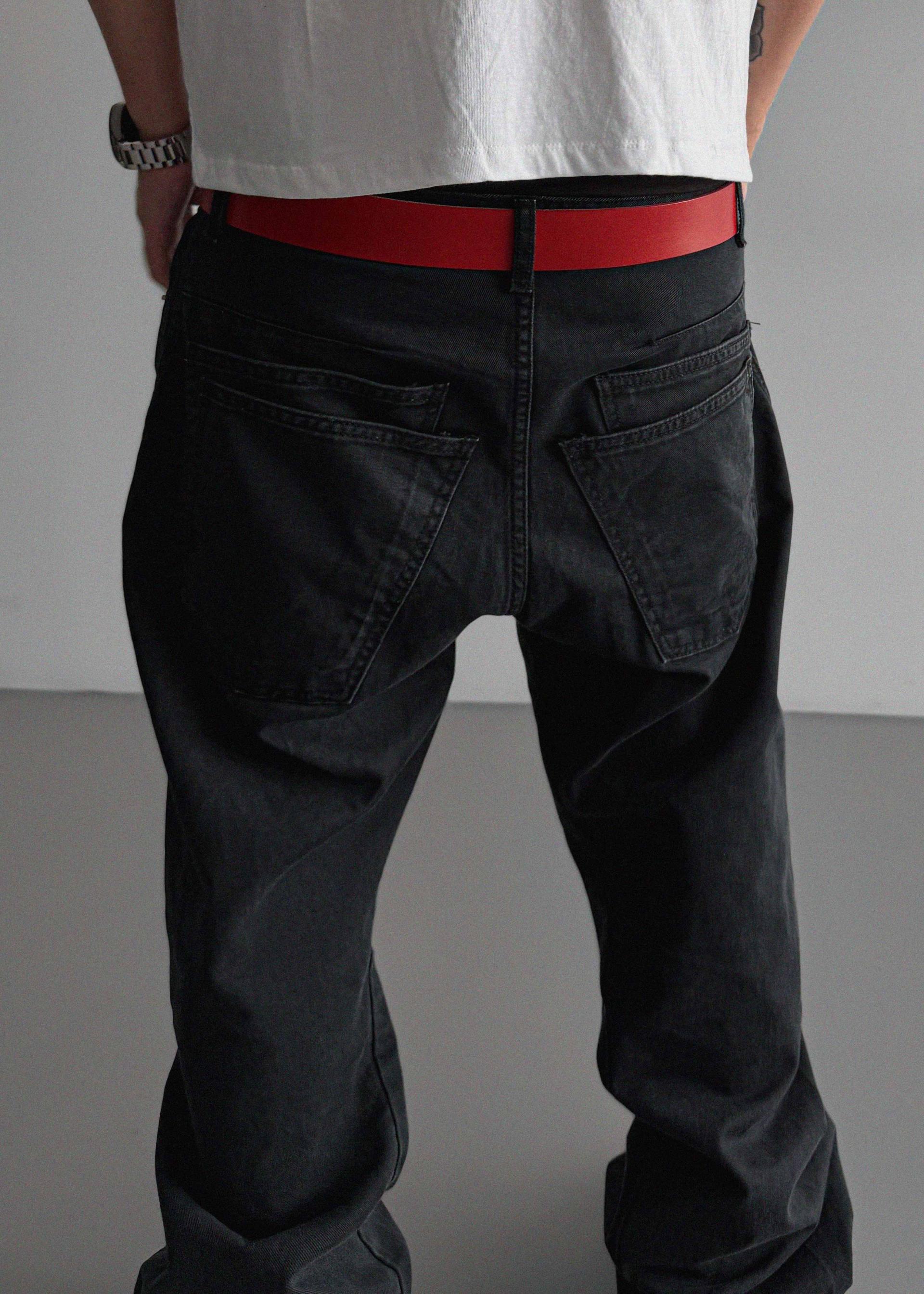 Double pocket curved flare pants