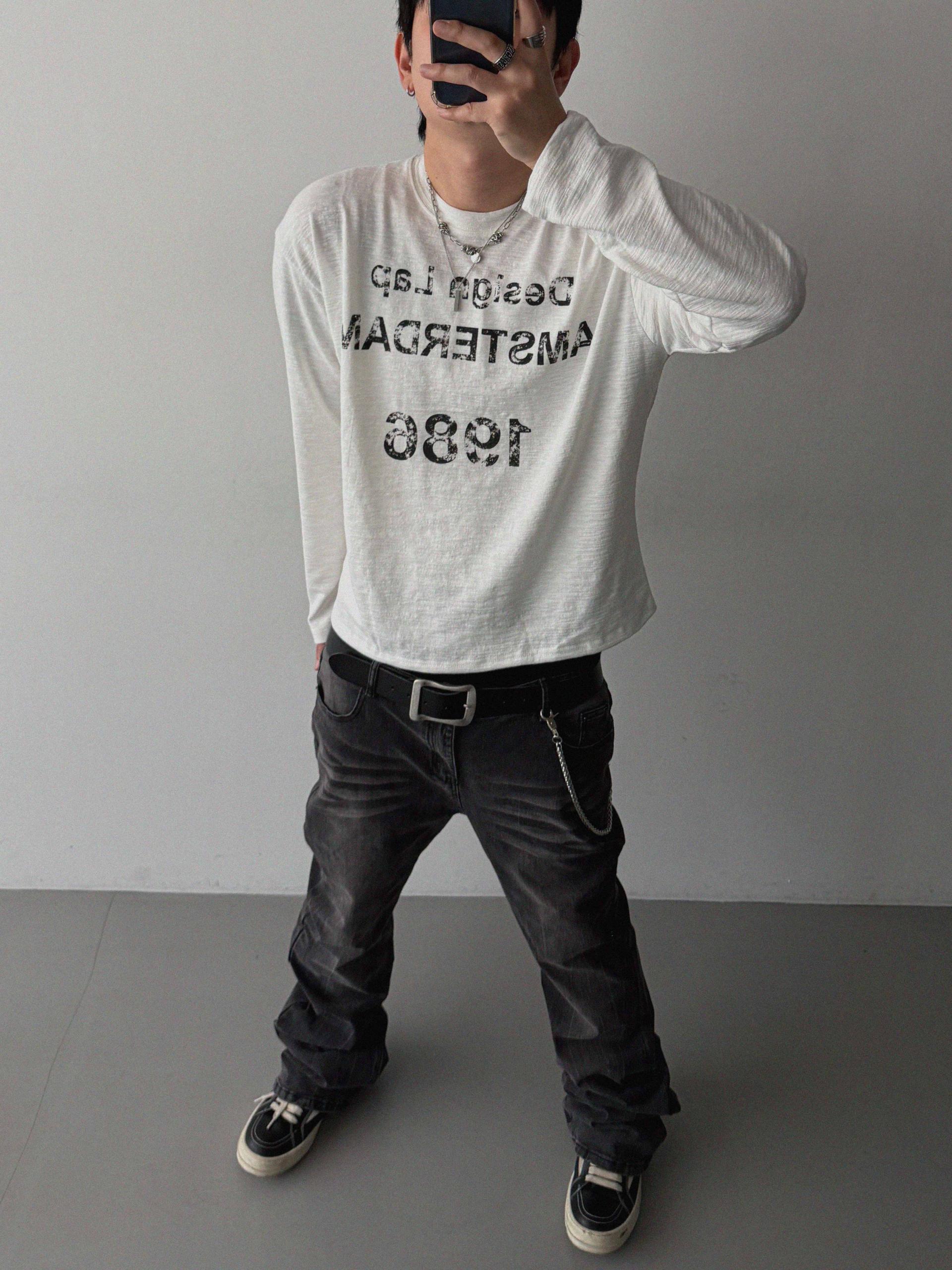 Lap slub crop t