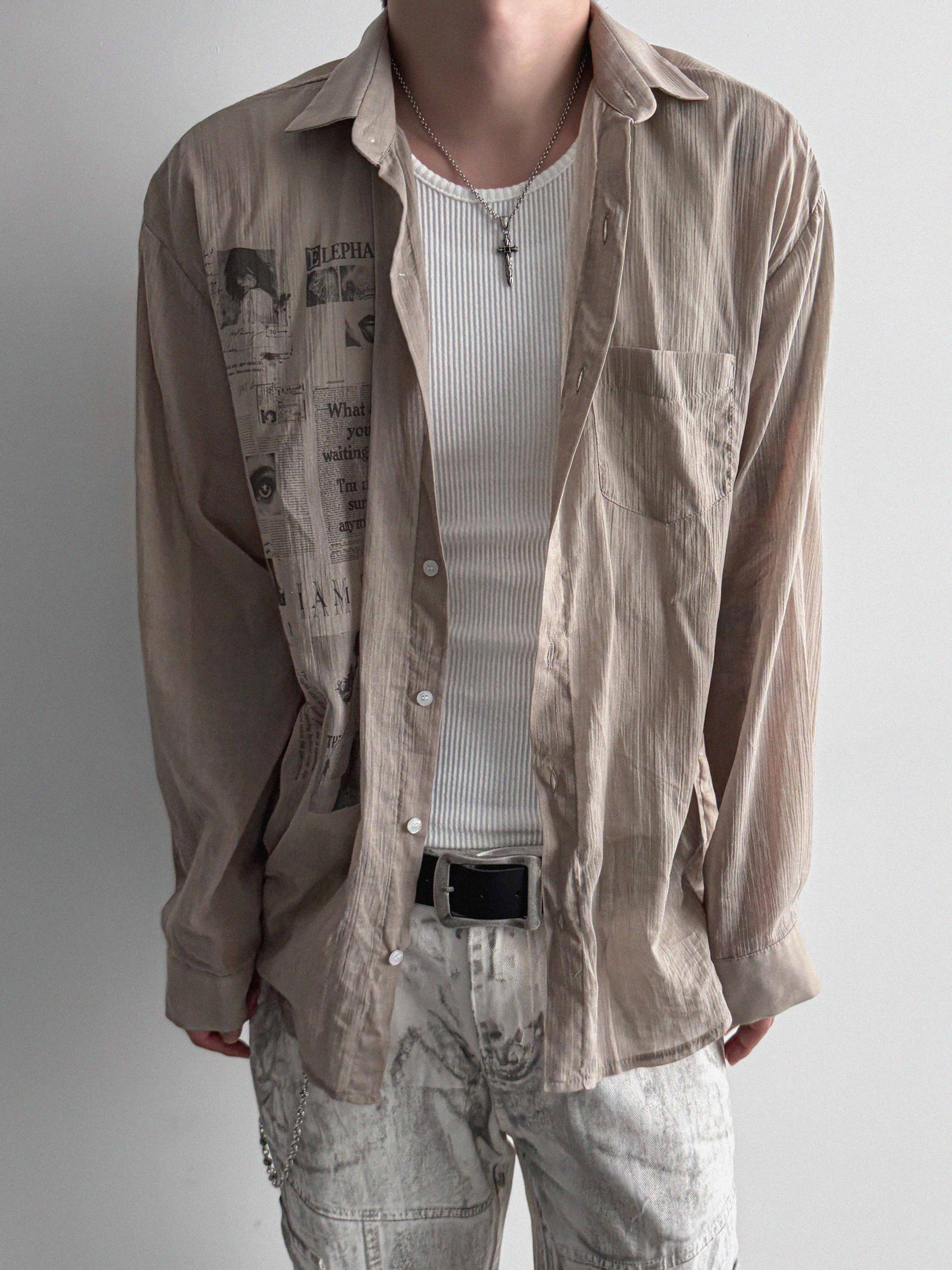 Art digital see-through shirt