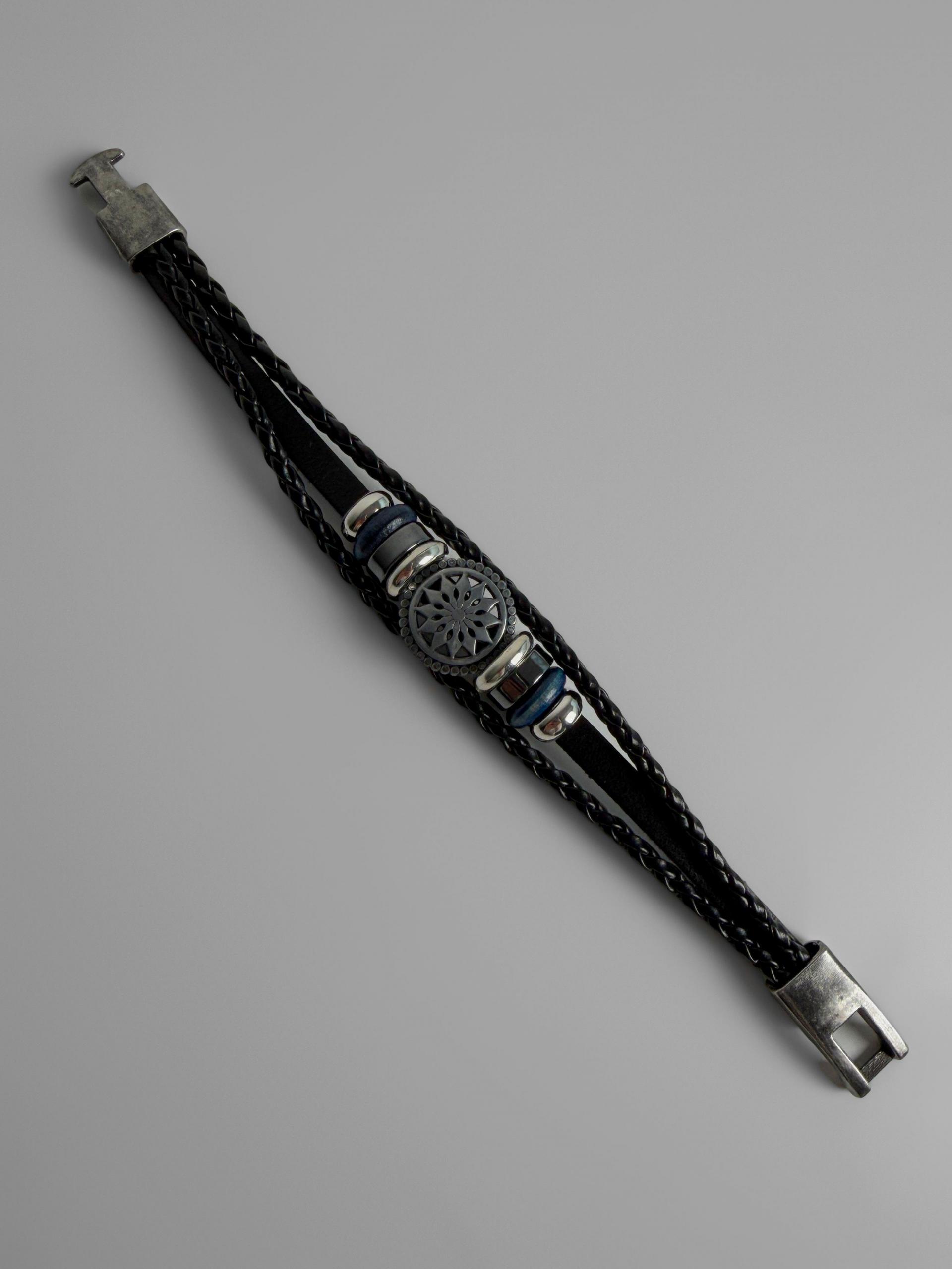 Layered antique leather bracelet