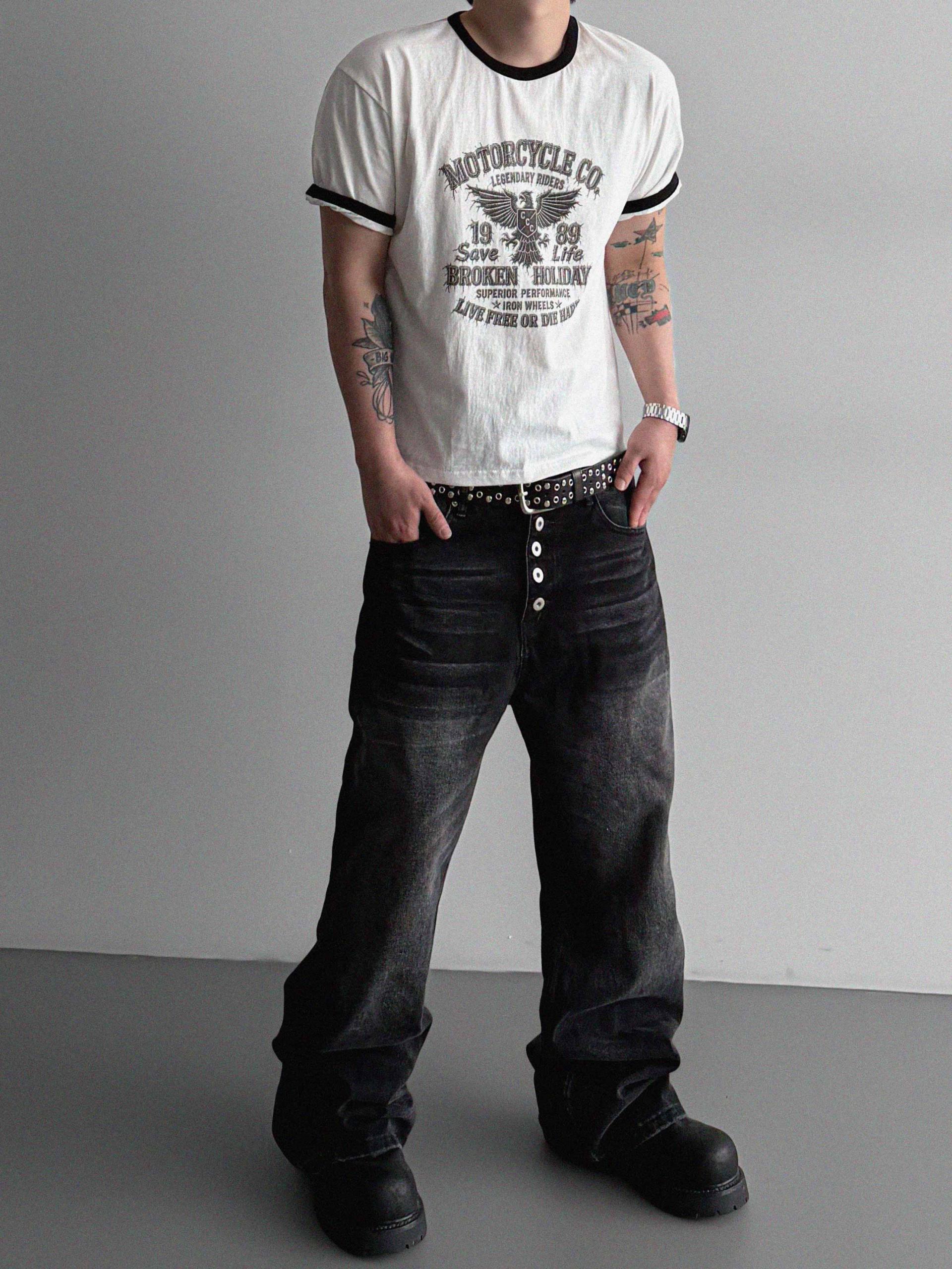 Moto ringer crop half t
