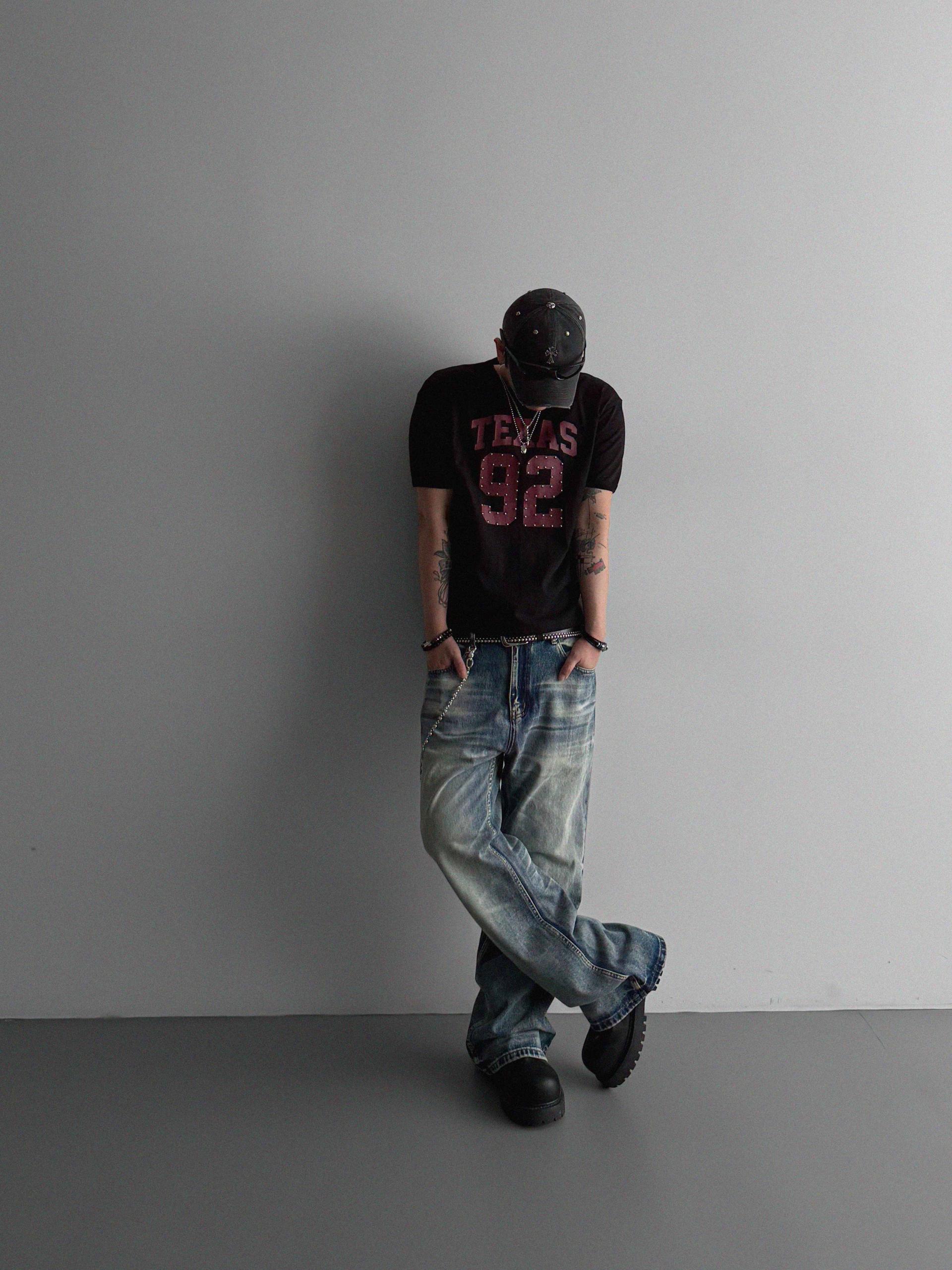 Mobe sand flare denim pants
