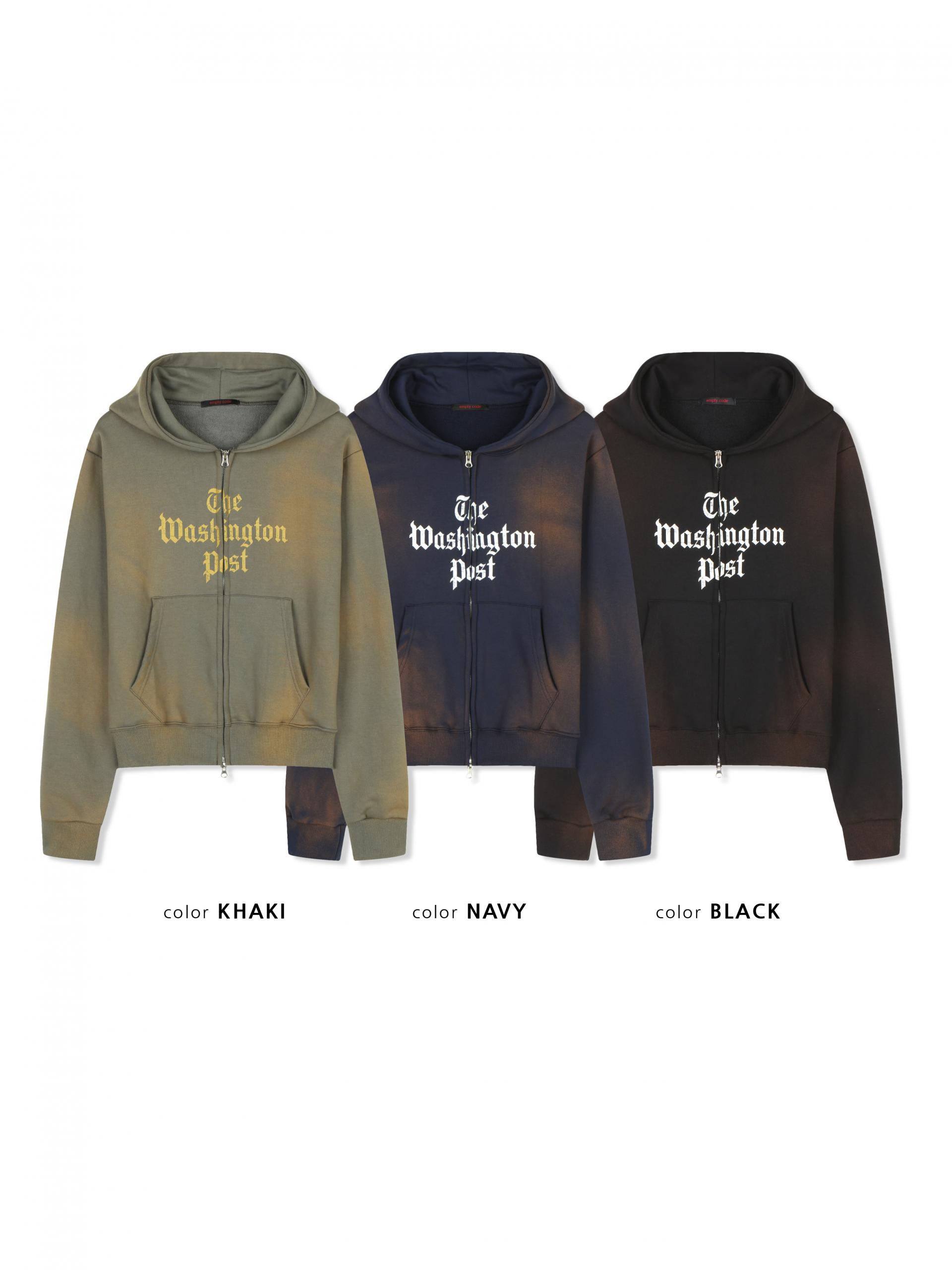 Washington crop hoodie zip-up