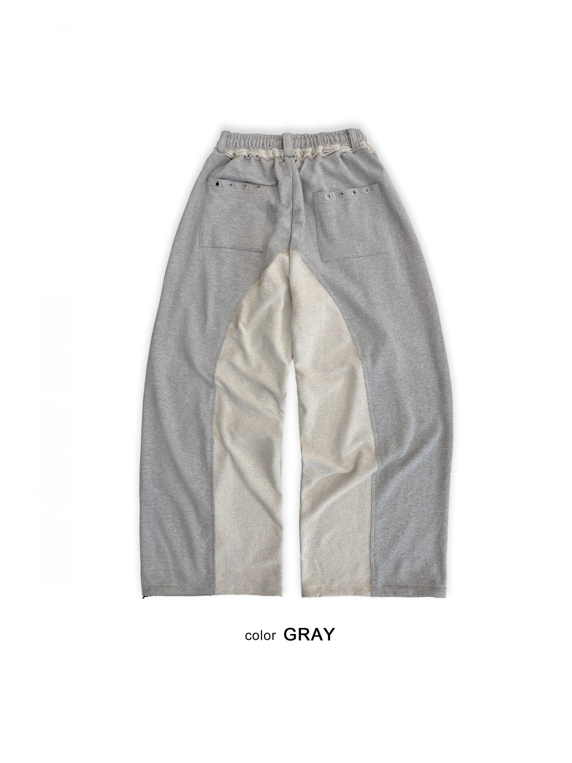 Color blocked eyelet wide sweat pants