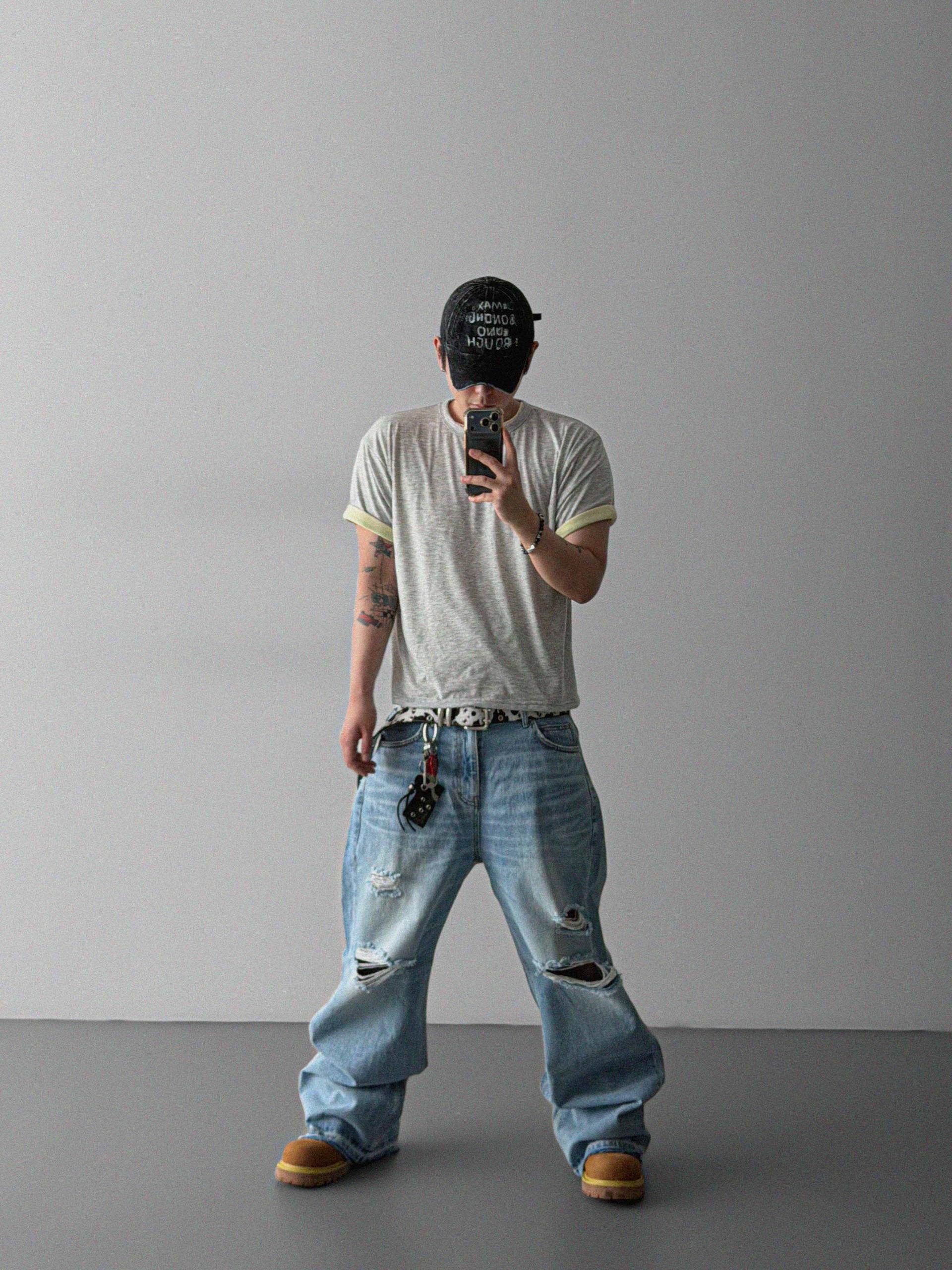 Charlene destroyed ice jeans