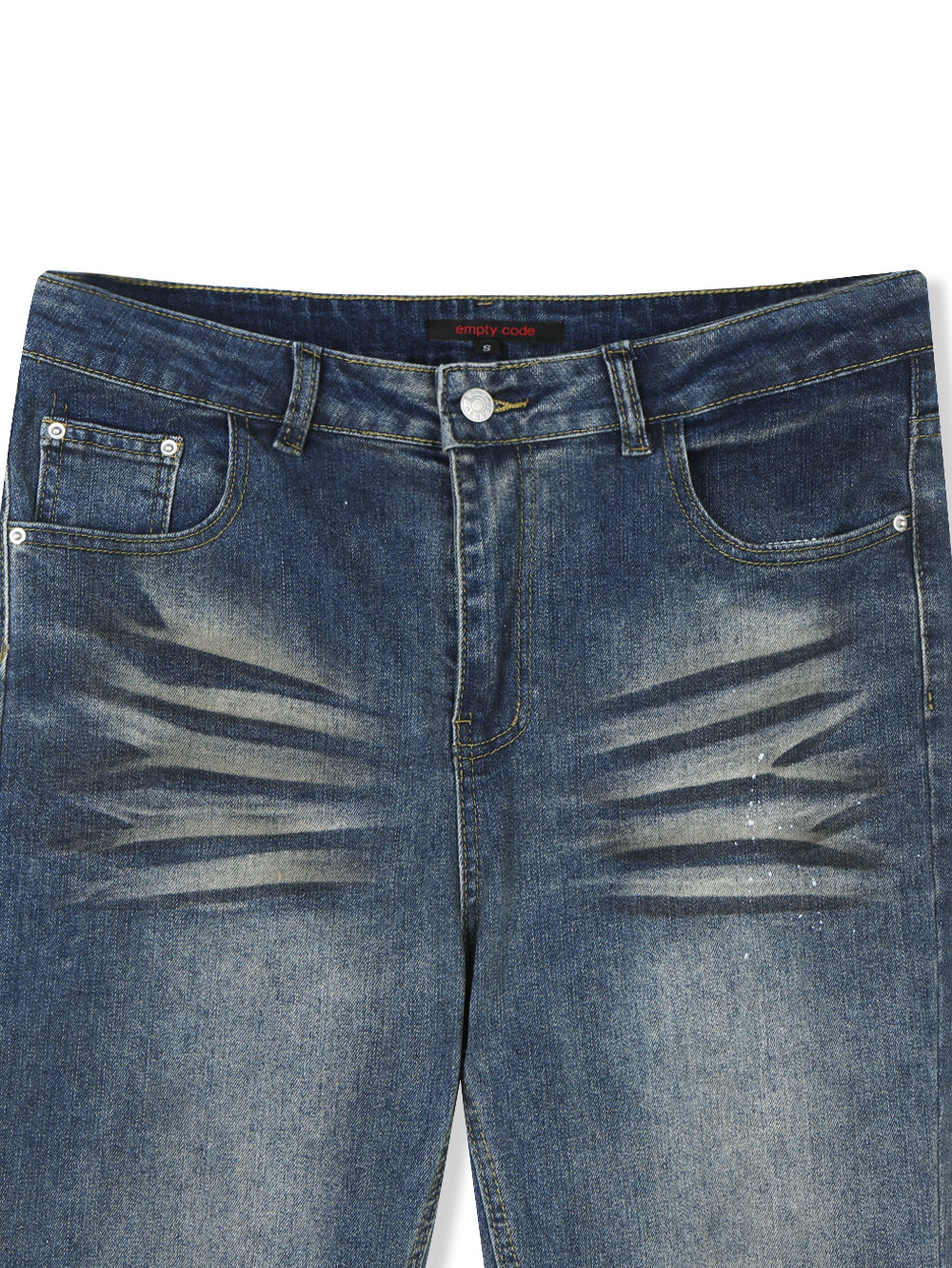 Dirty washed sagging flare jeans