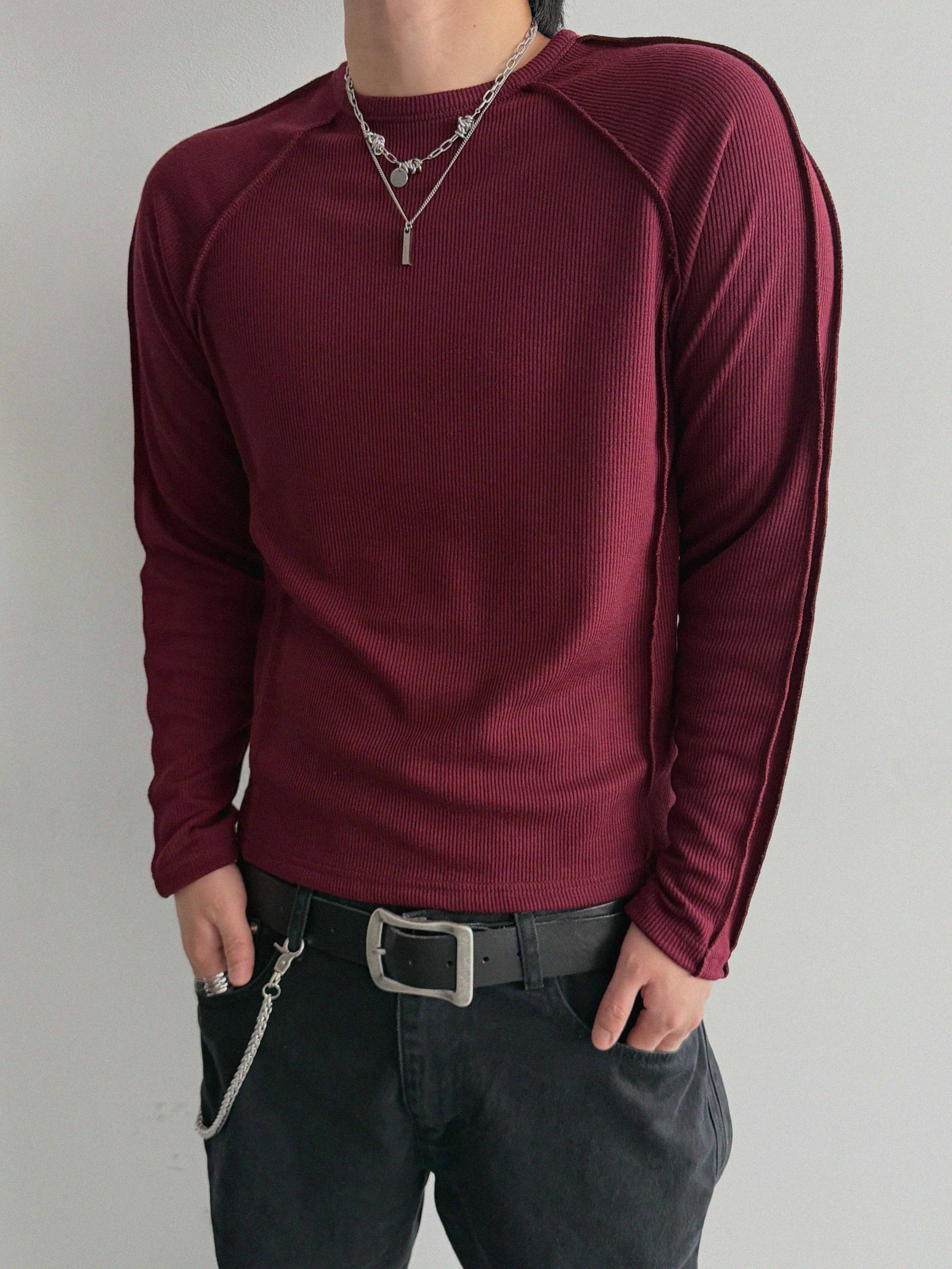Outside Incision ribbed slim t